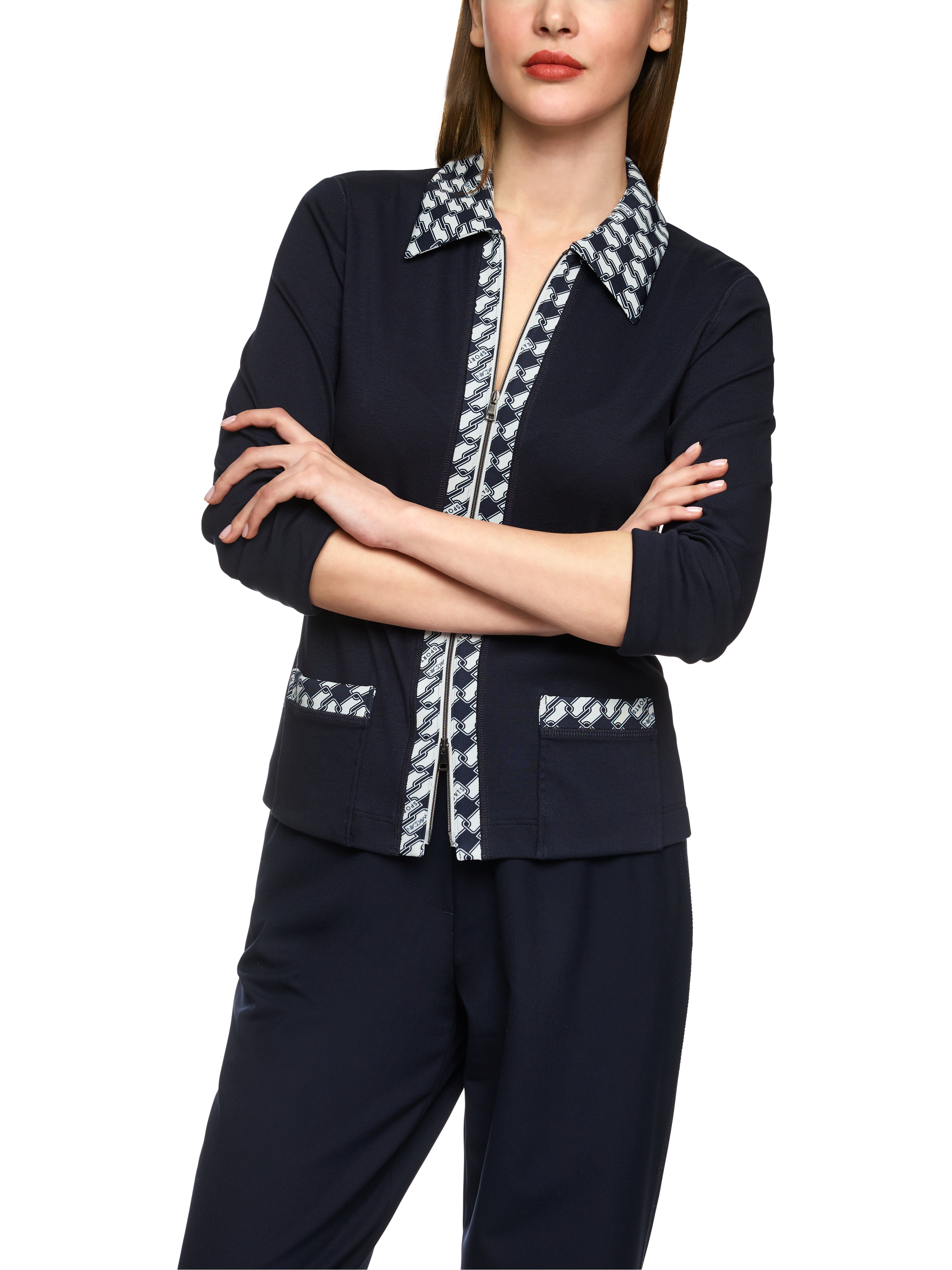 Jersey-Jacke mit Cube-Print-Details