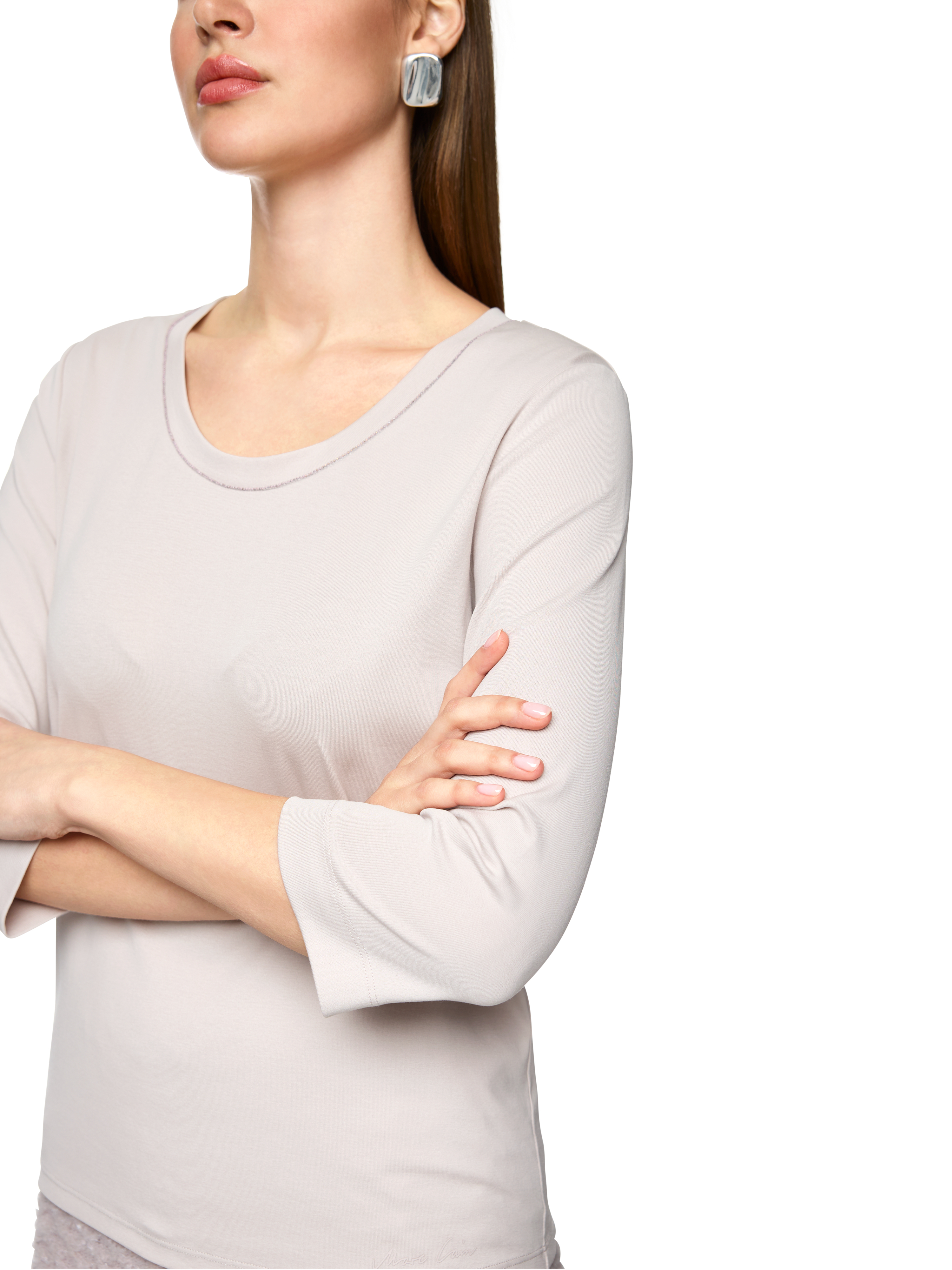 T-Shirt mit Kettenbesatz