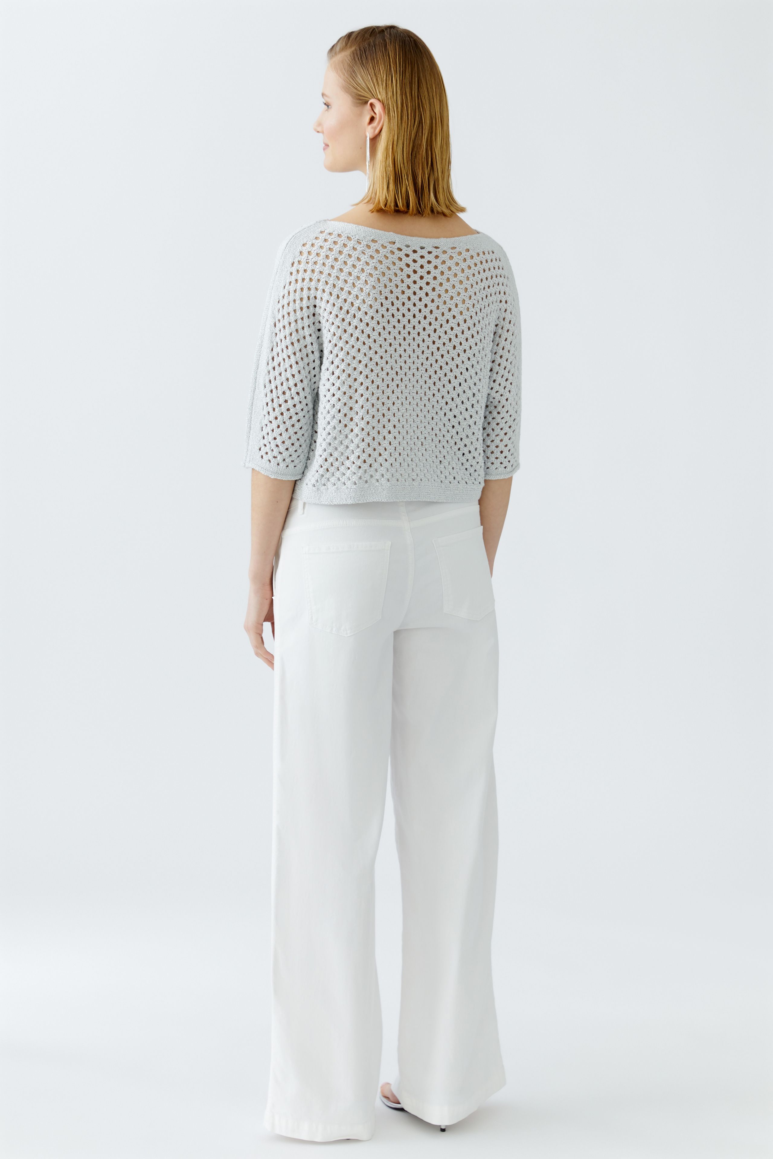 Pullover Baumwollmischung mit Glanzgarn