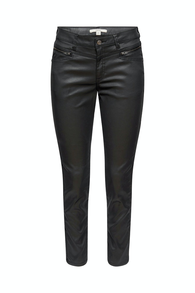 Beschichtete Hose mit Zippern