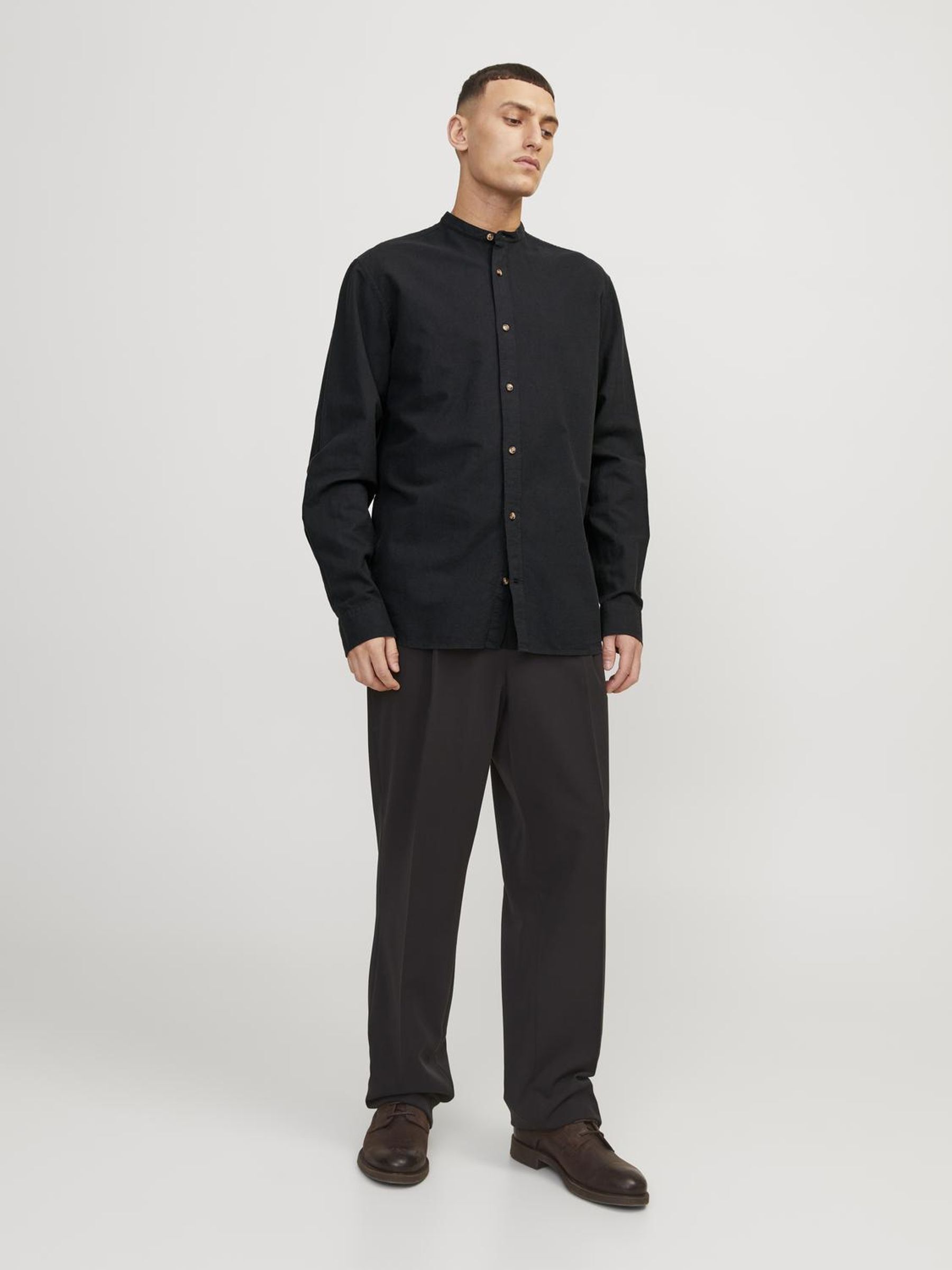JJESUMMER BAND LINEN BLEND SHIRT LS SN
