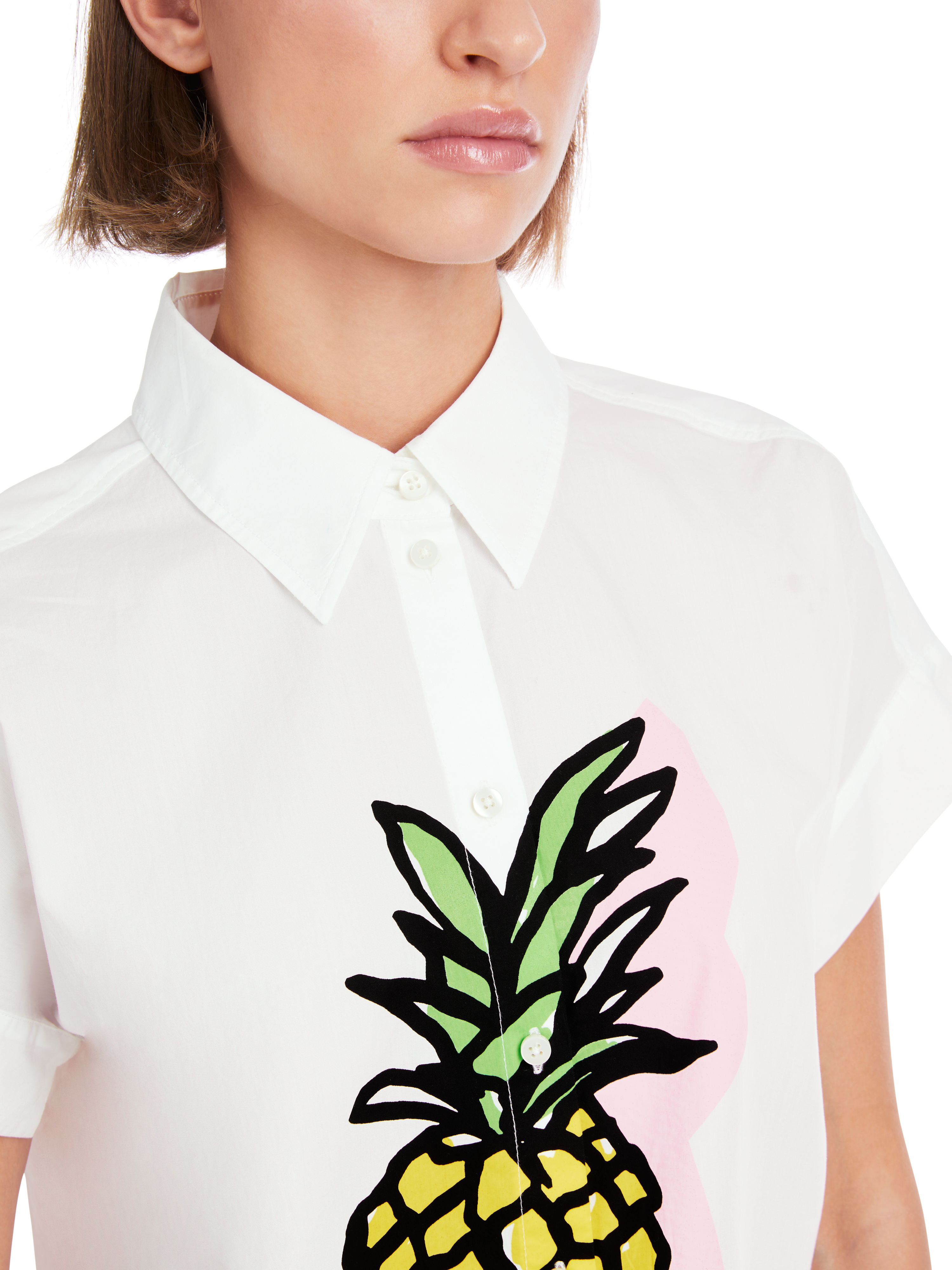 Bedruckte Bluse "Rethink Together"