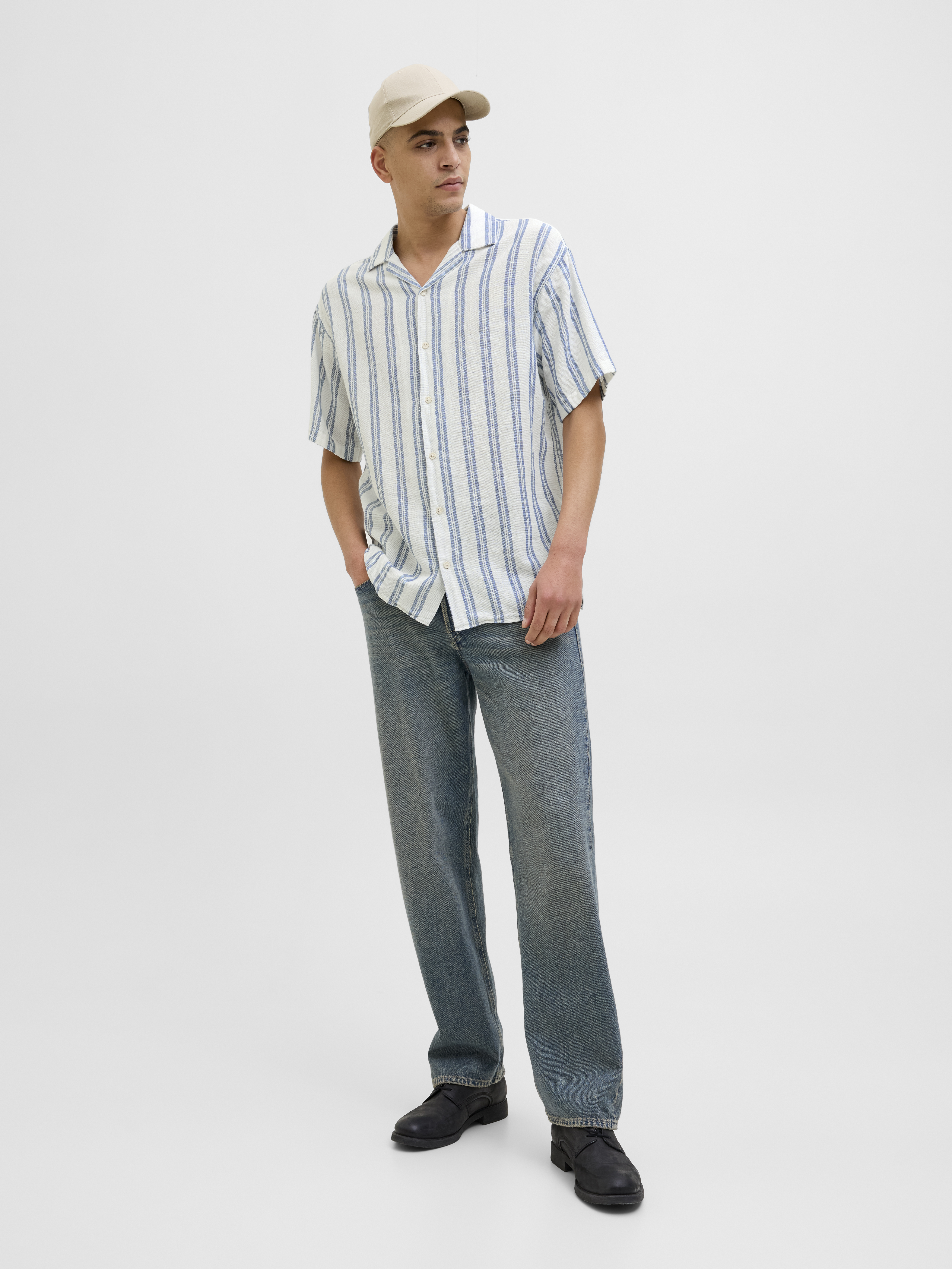JJEENZO STRIPE RESORT SHIRT SS SN