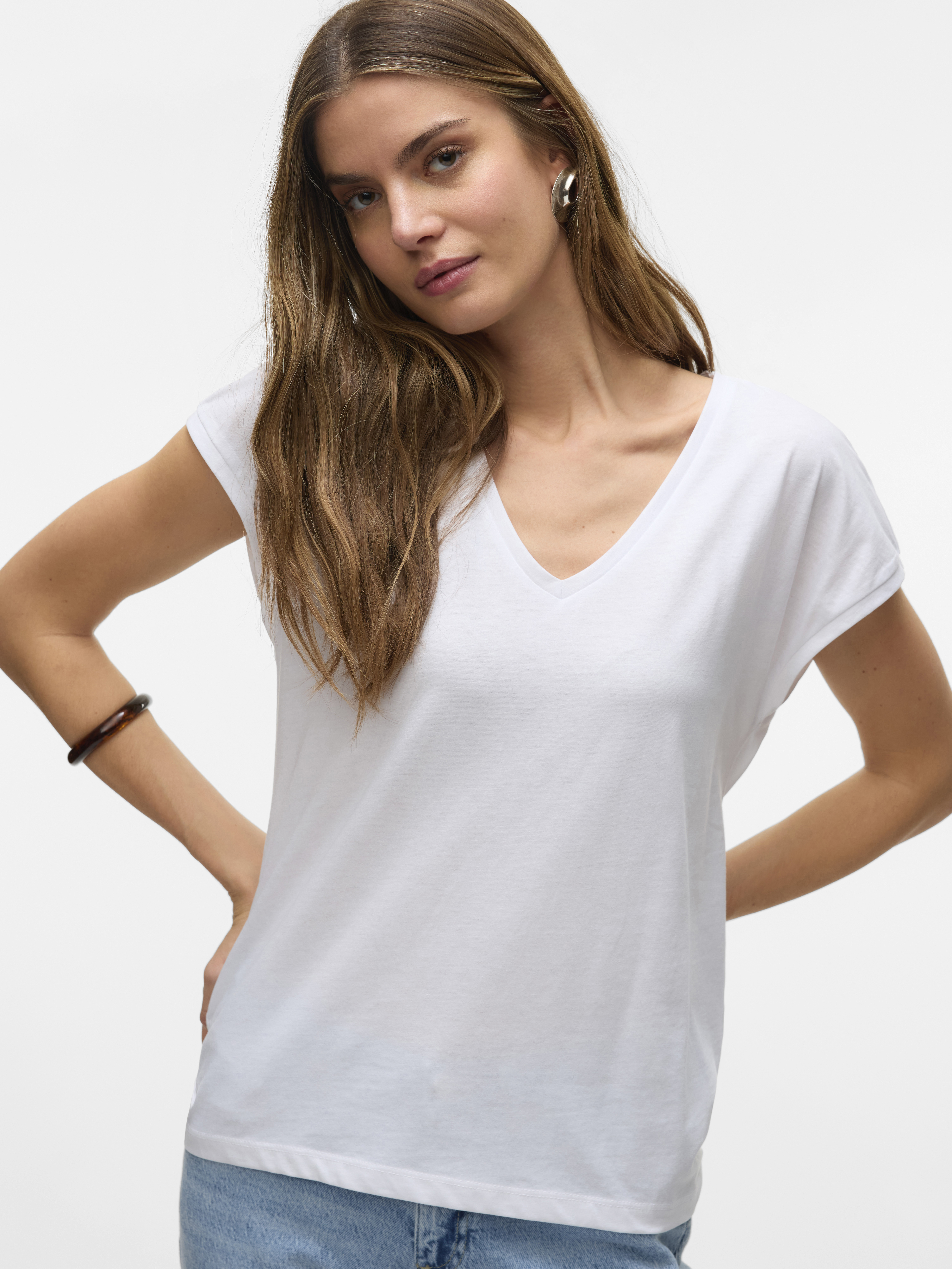 VMLUNA SS V-NECK TEE JRS NOOS