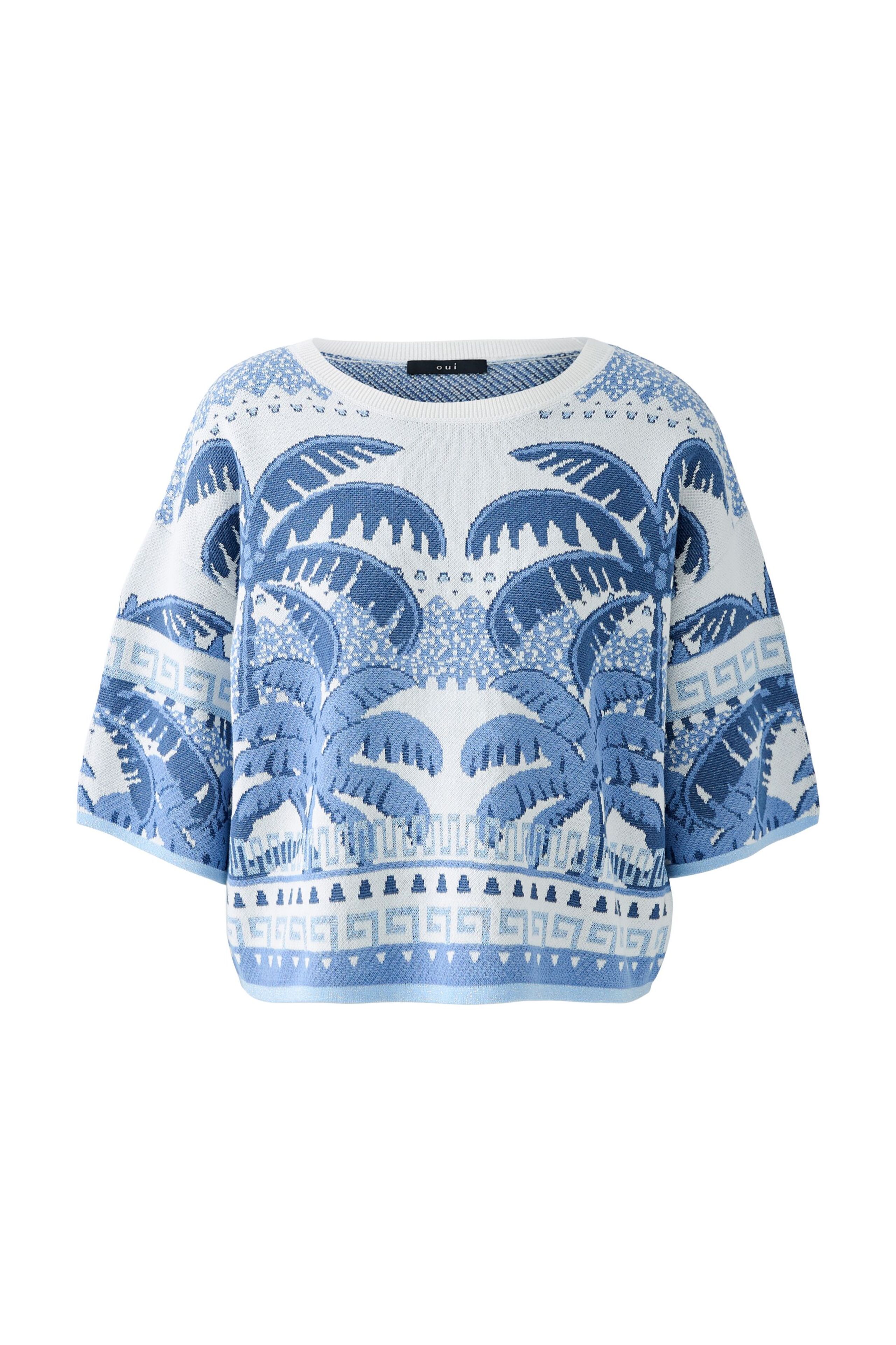 Pullover Baumwoll- Viskosemischung mit Glanzgarn