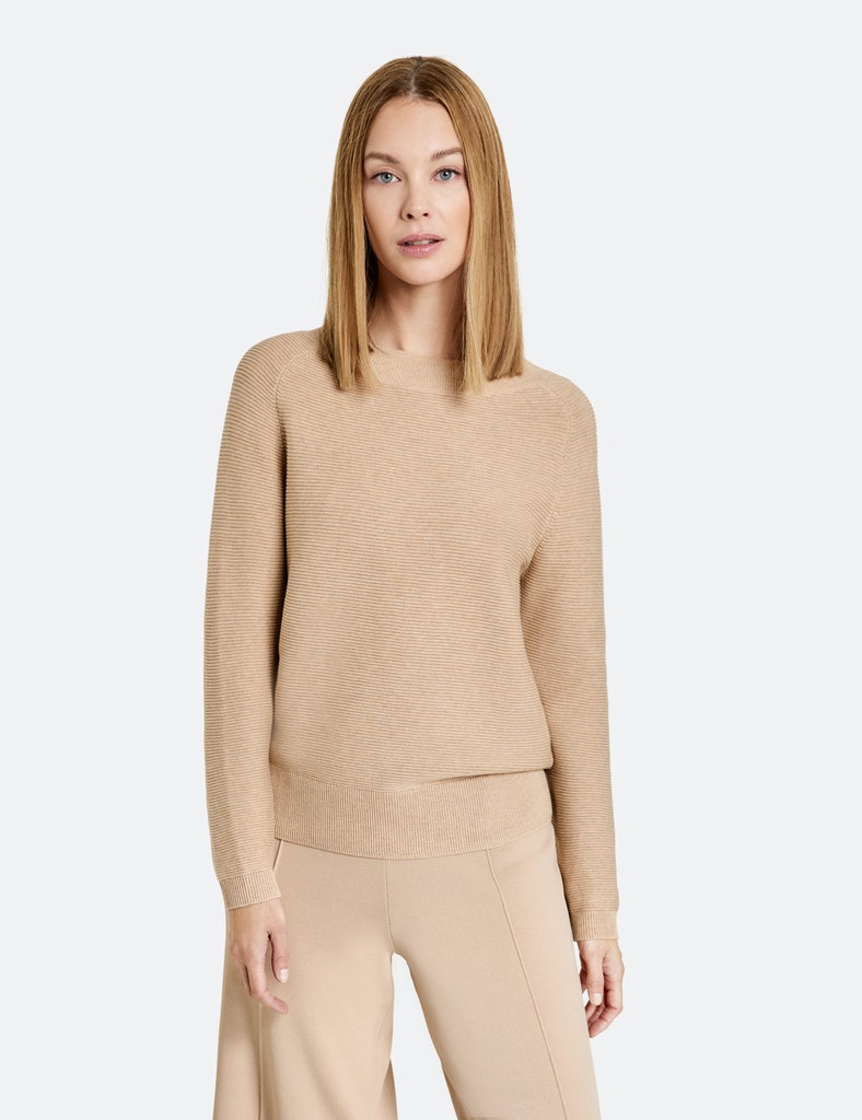 Pullover mit Strukturstrick Organic Cotton