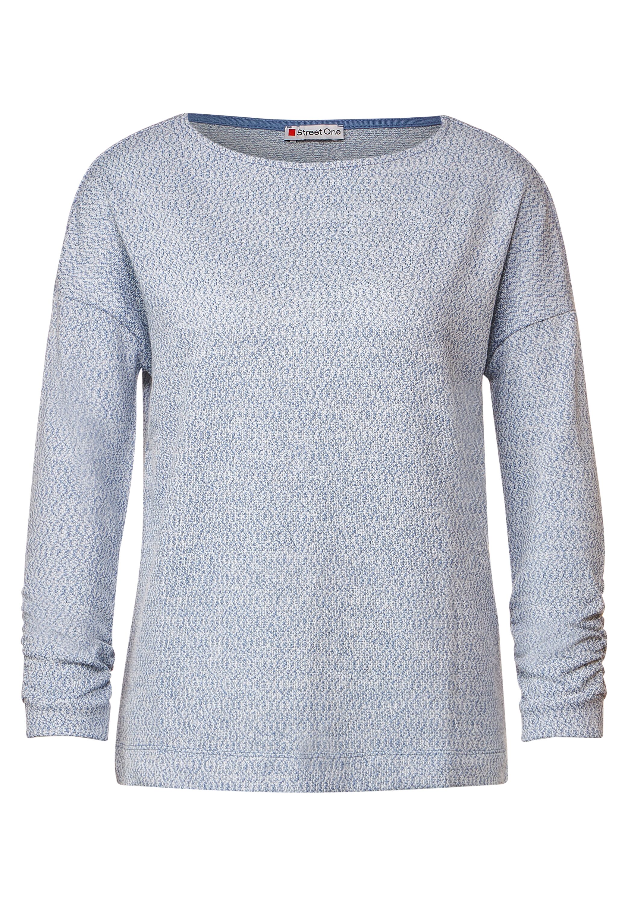 Melangeshirt mit Raffung