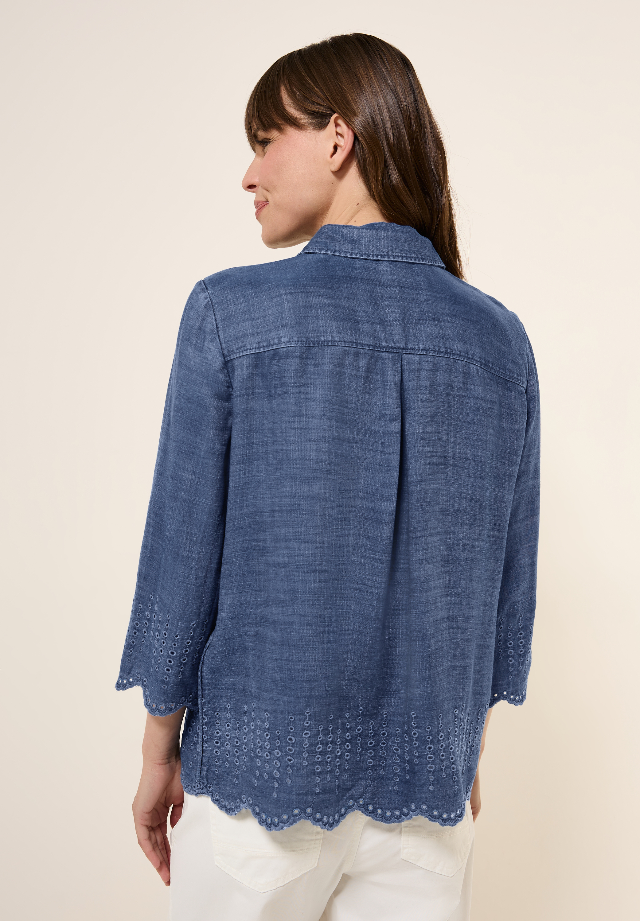 Lyocellbluse mit Stickerei