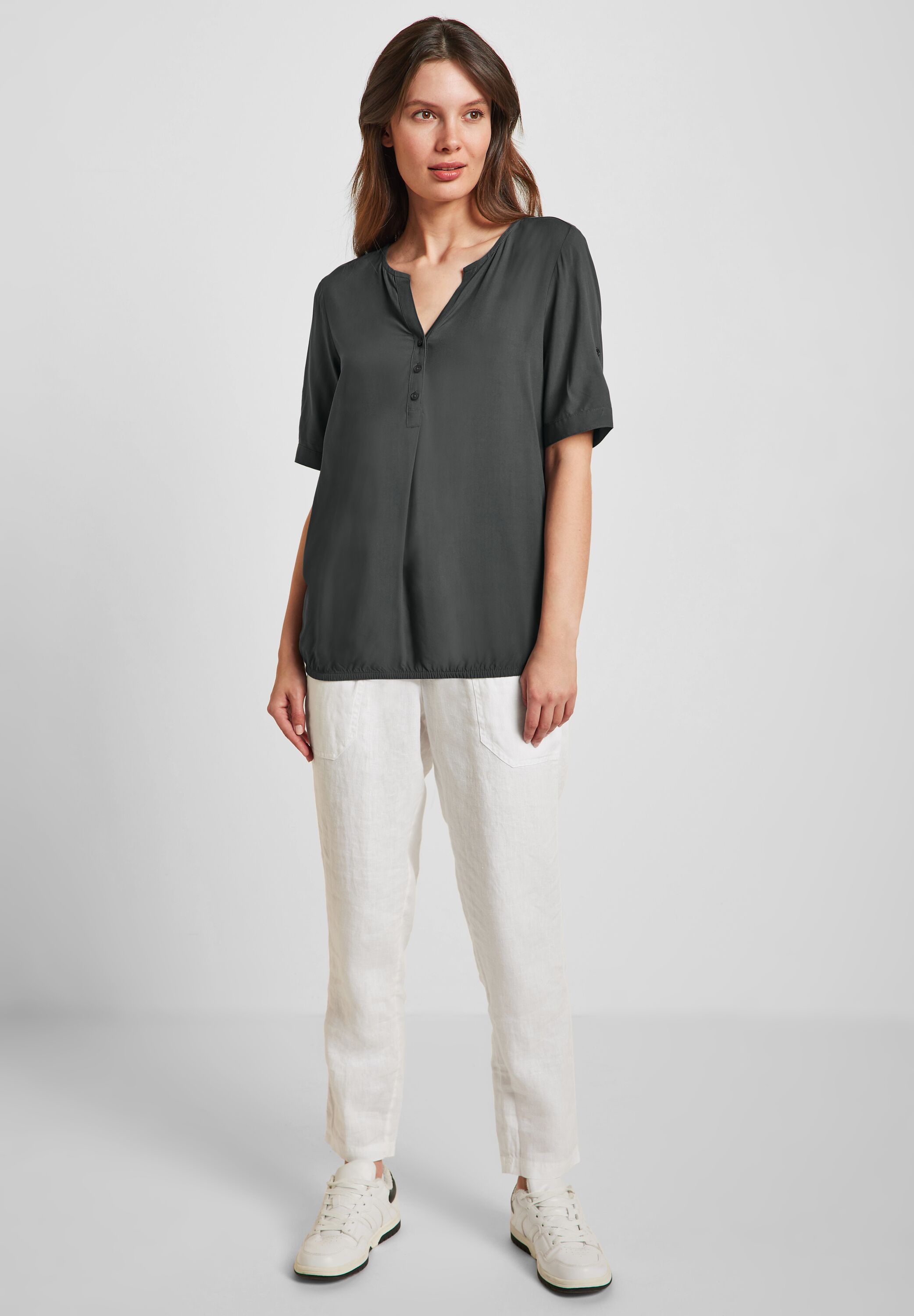Unifarbene Basic Bluse
