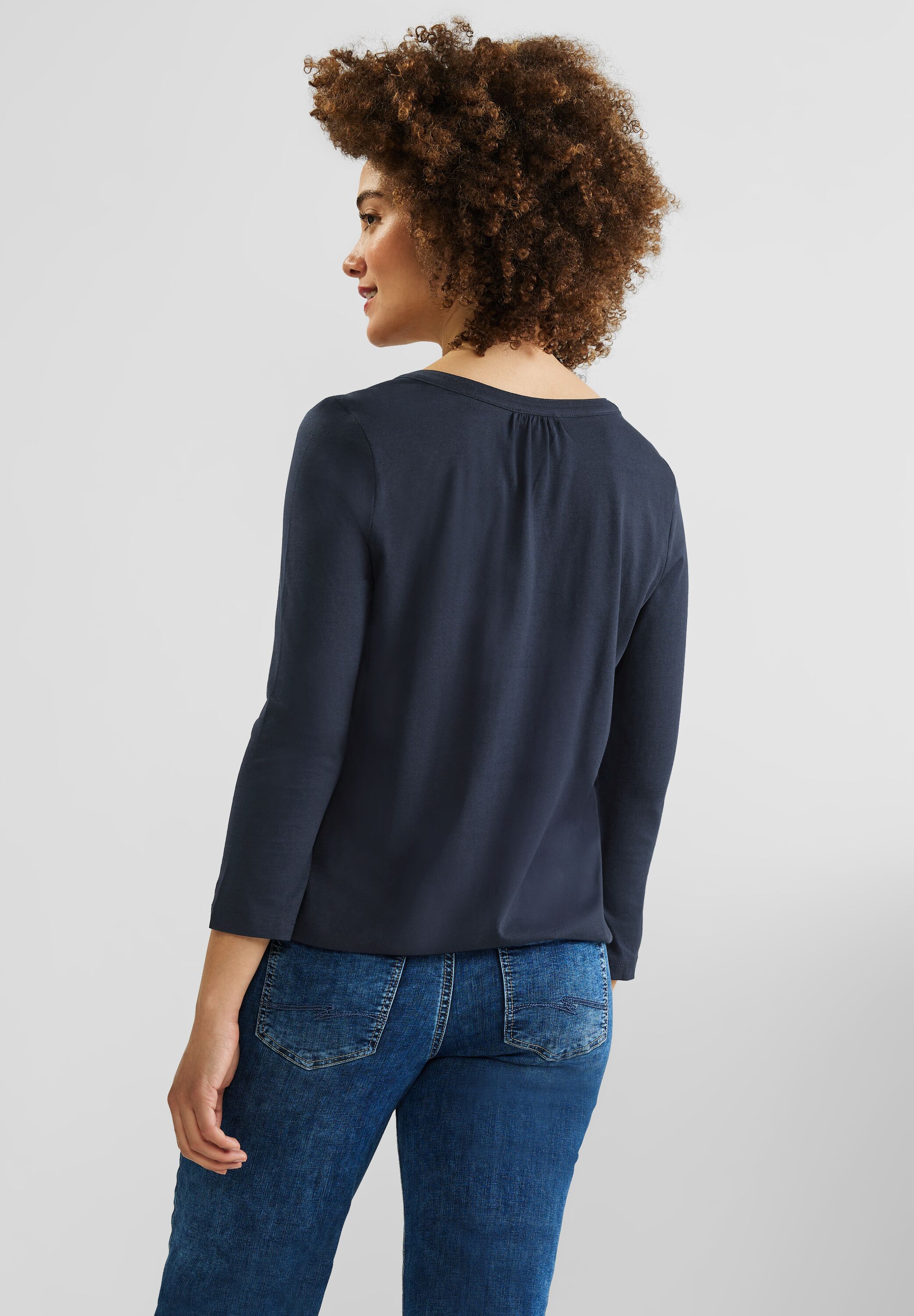 Jersey Shirt mit 3/4 Ärmel