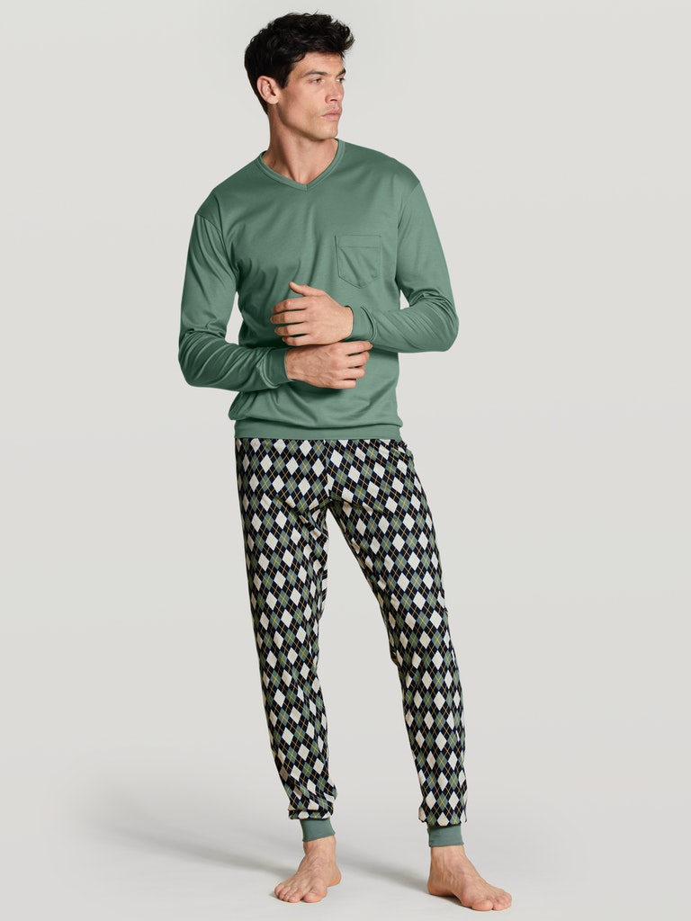 HERREN Pyjama mit Bündchen
