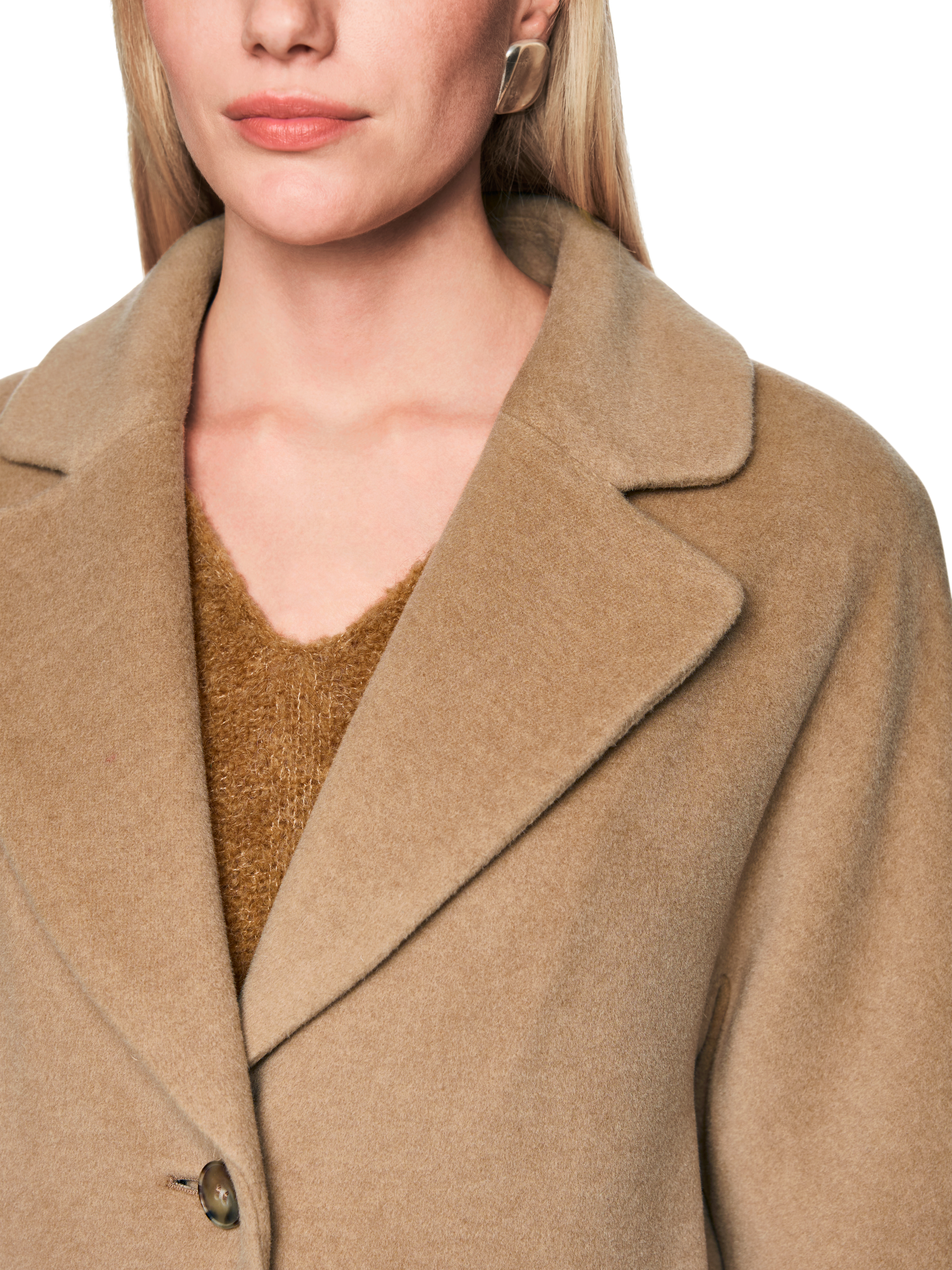 Weiter Mantel aus Alpaka-Woll-Mix