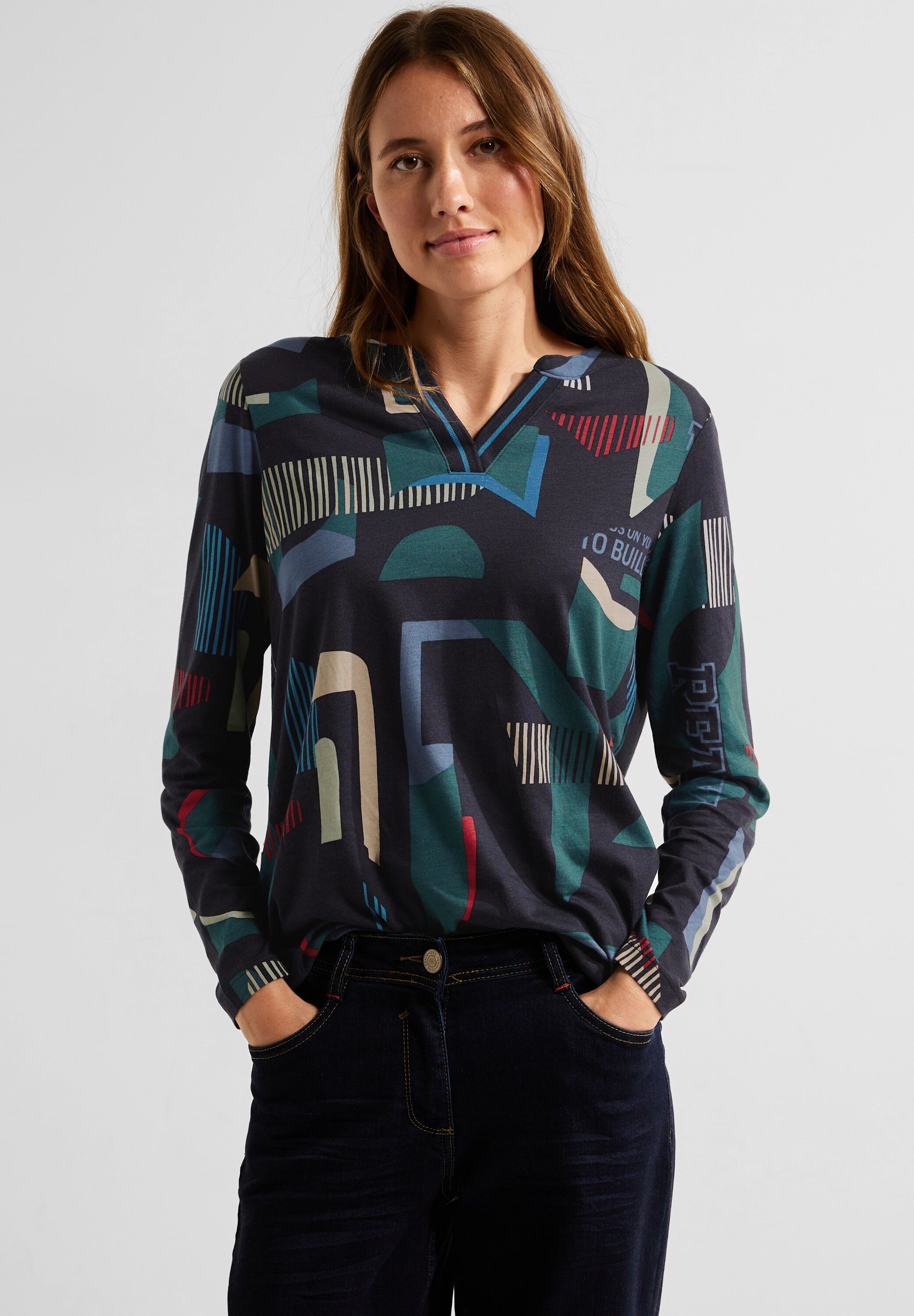 Langarmshirt mit Grafikprint
