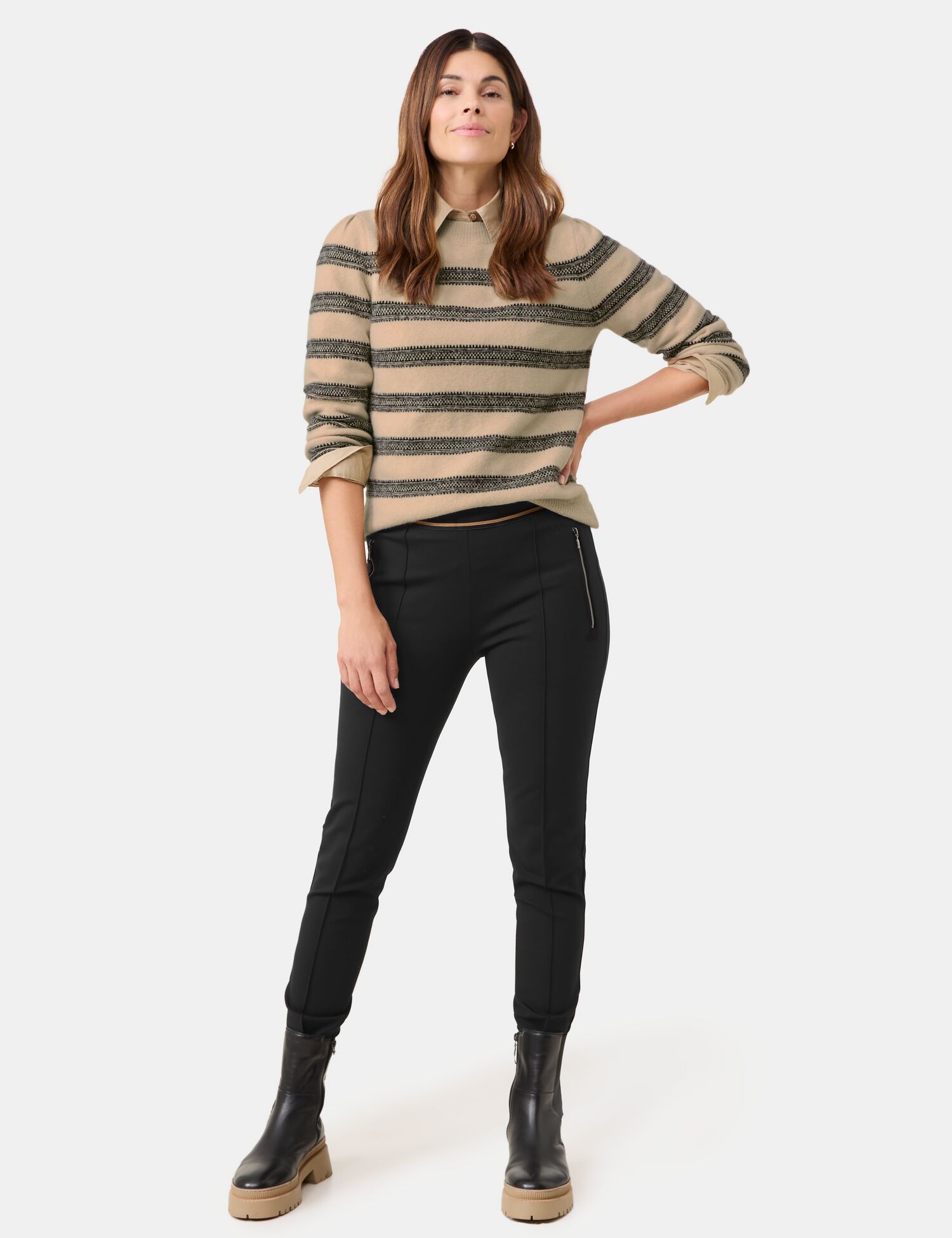 Stretchhose SAN꞉YA SKINNY FIT mit Längsbiesen