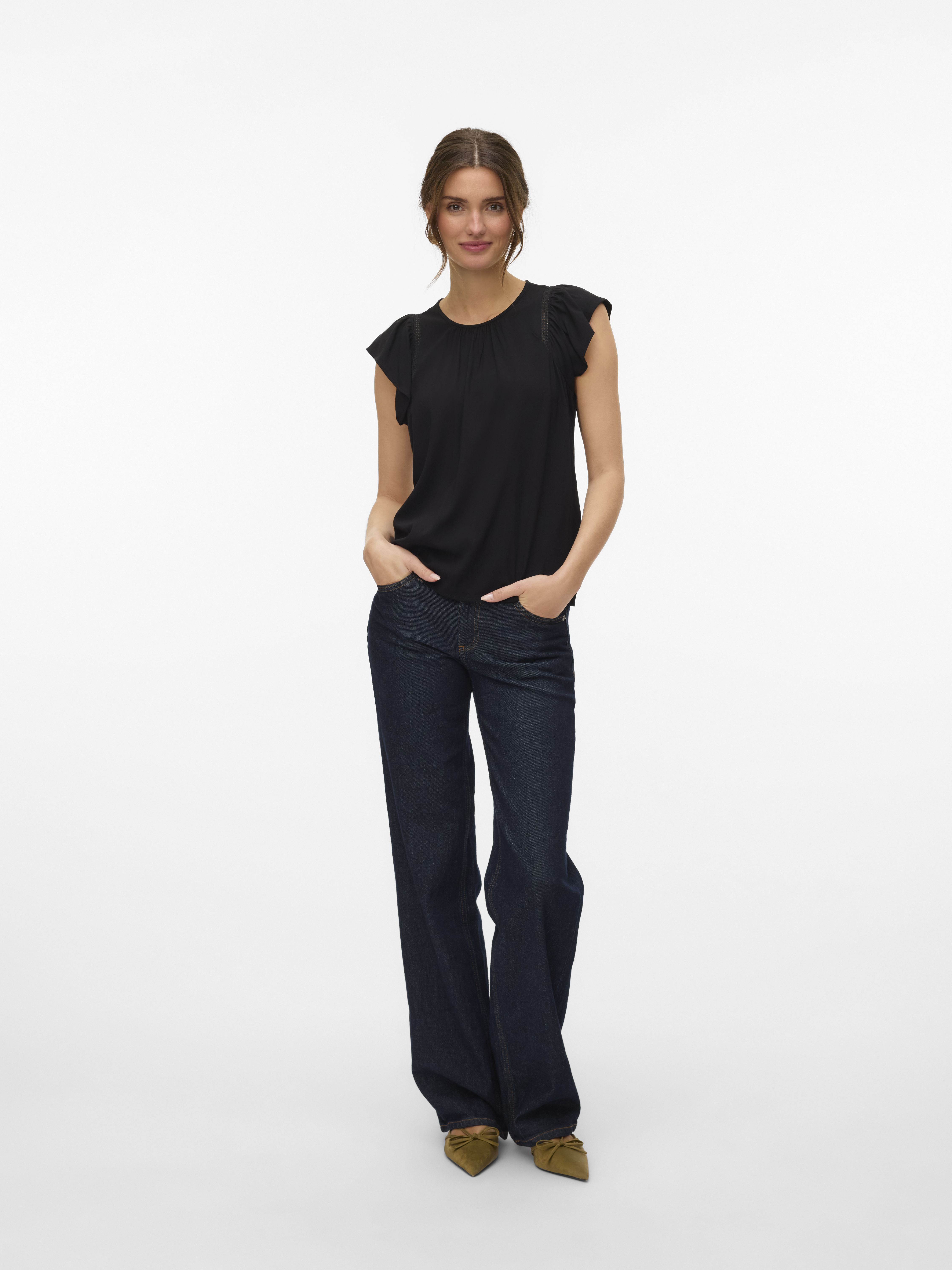 VMBELLA SS LACE TOP WVN GA NOOS