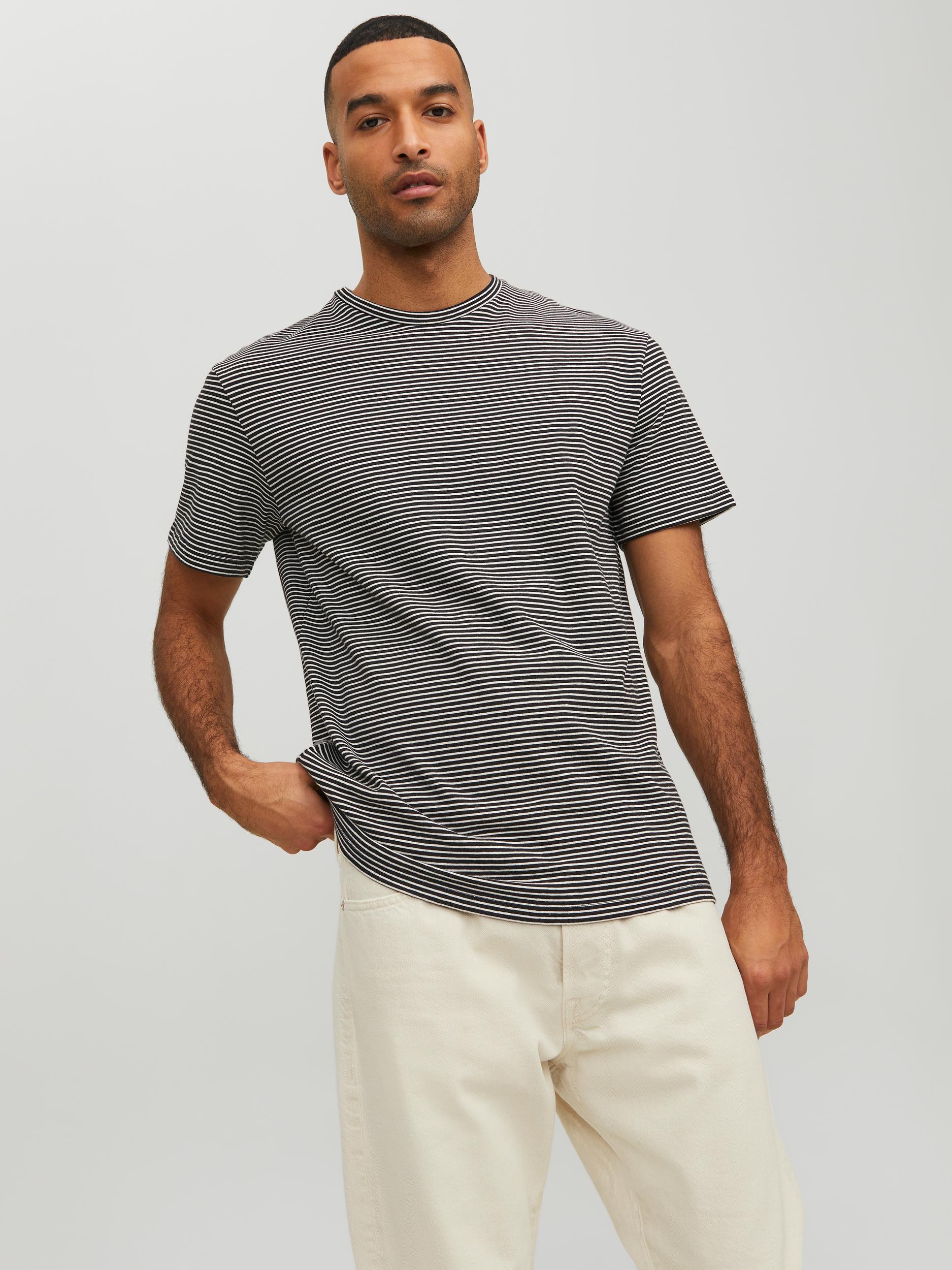 JPRCC SOFT LINEN TEE SS CREW STRIPE