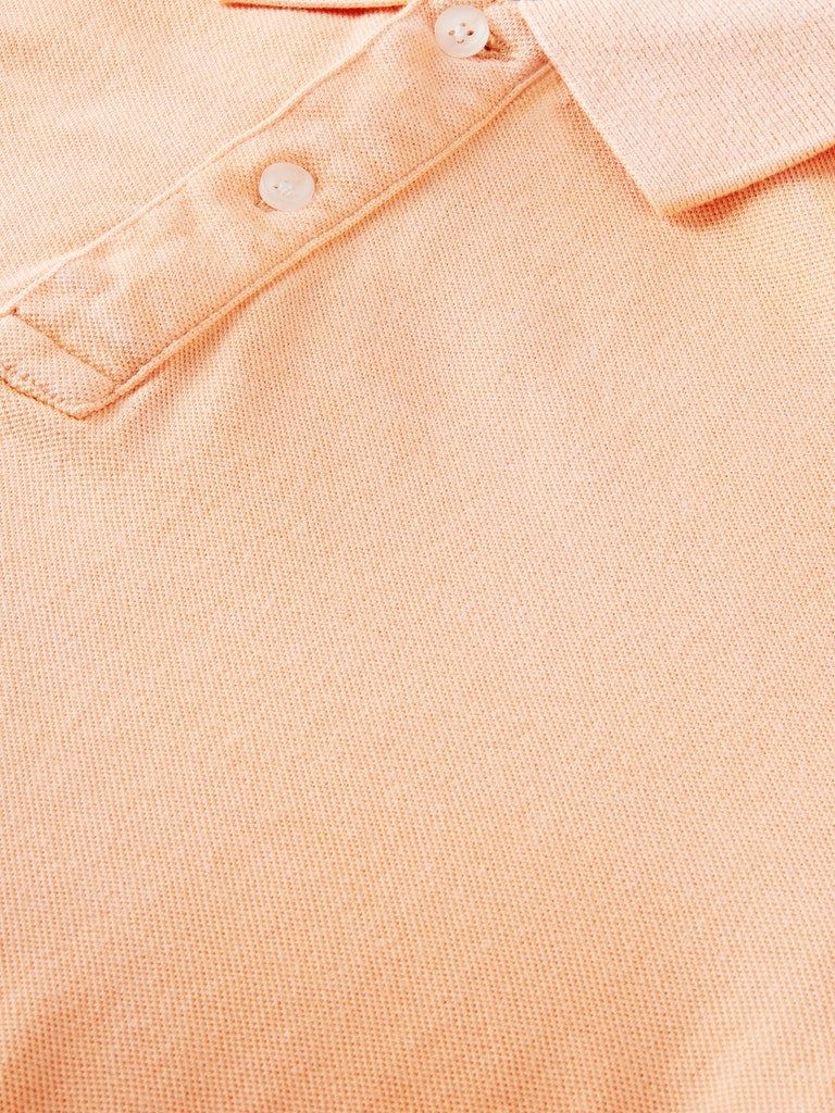 Garment-dyed washed pique polo in O