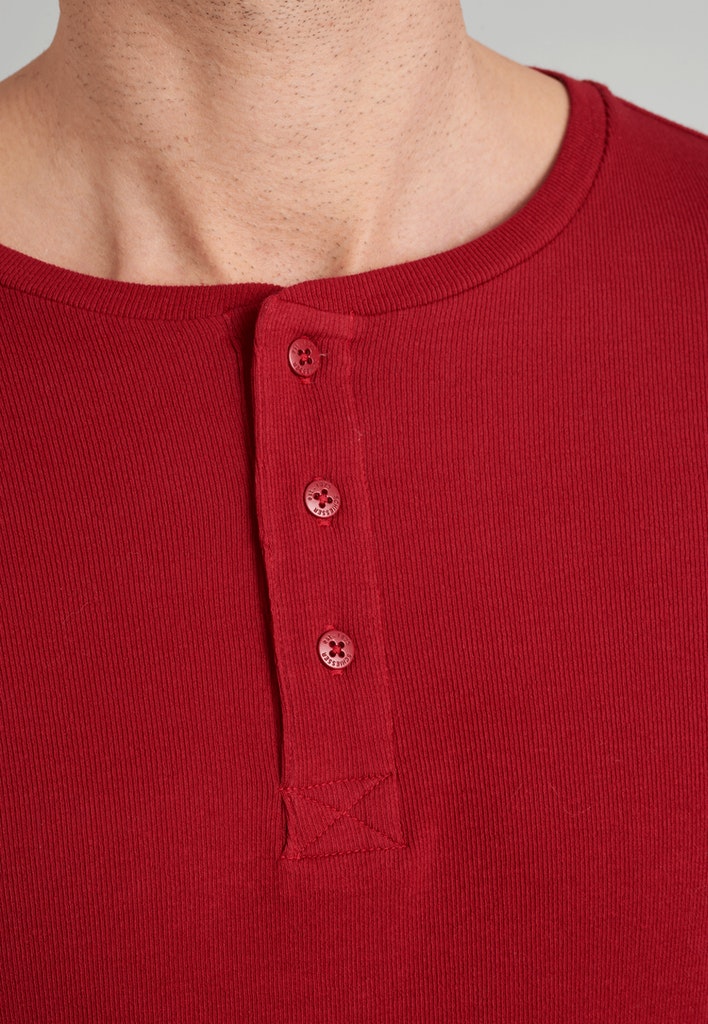 Langarmshirt Knopfleiste