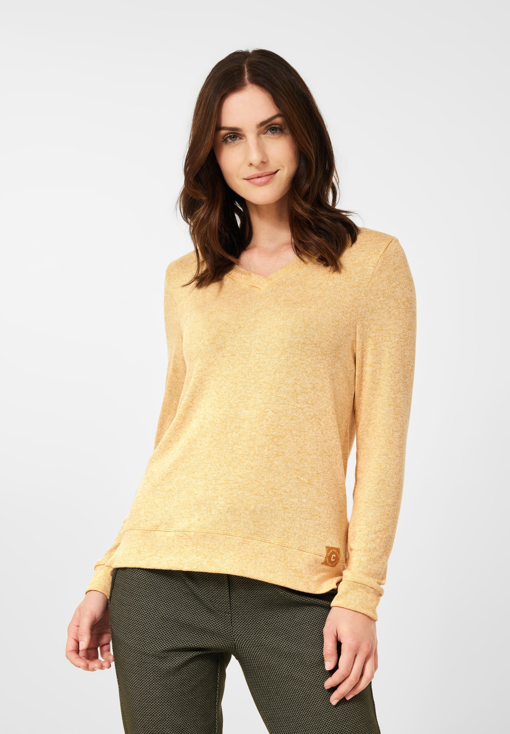 Langarmshirt in Unifarbe