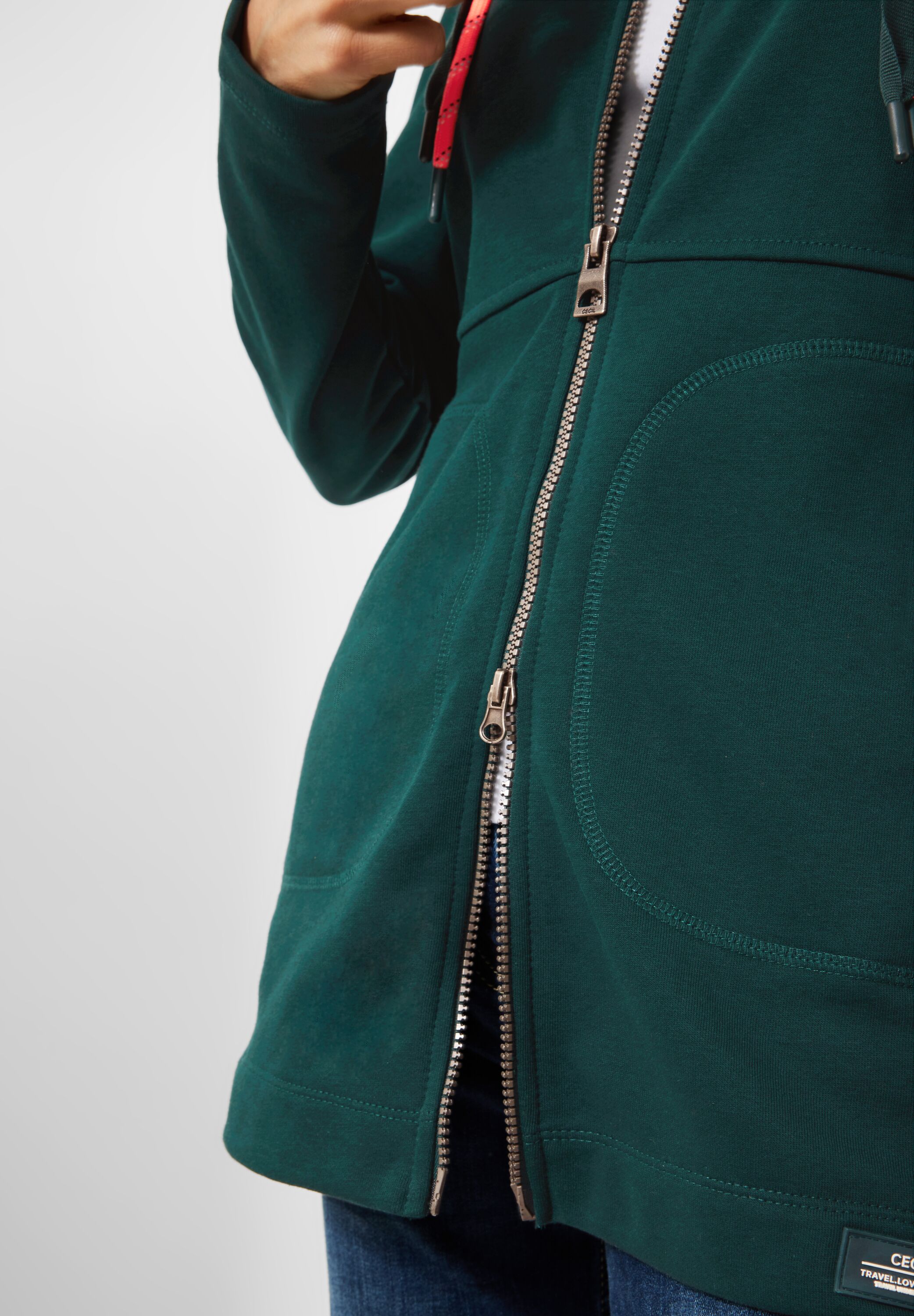 Lange Sweatjacke