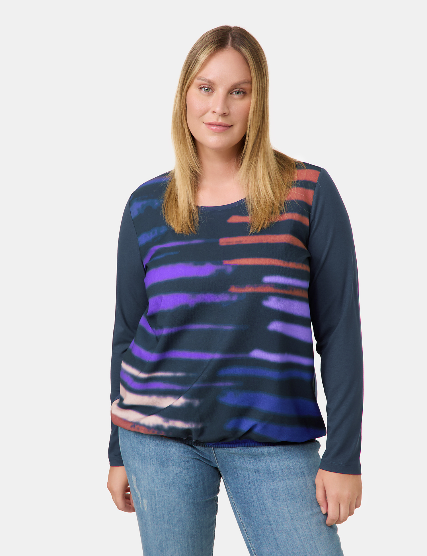 Langarmshirt mit Material-Patch
