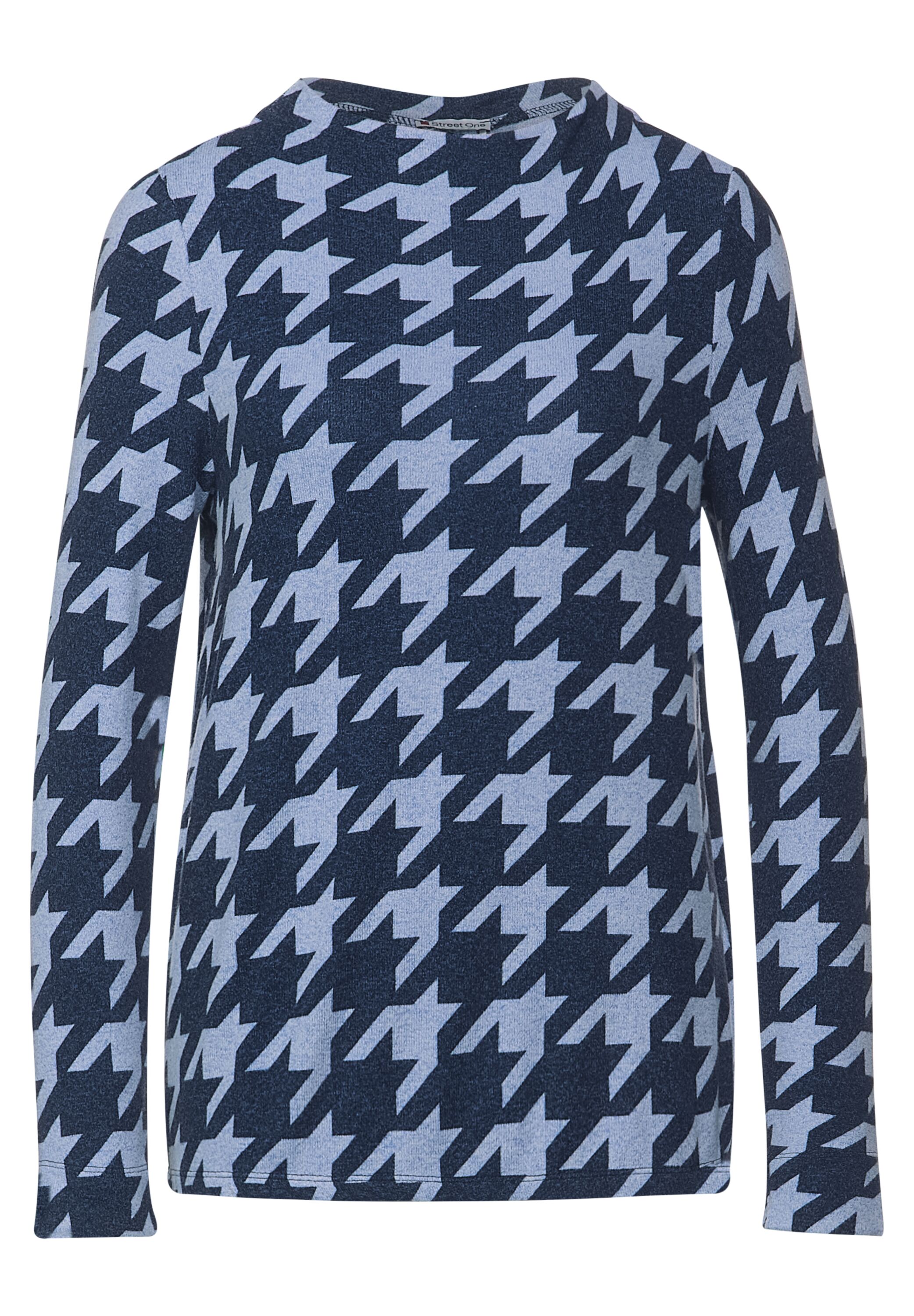 Shirt im Hahnentritt Print