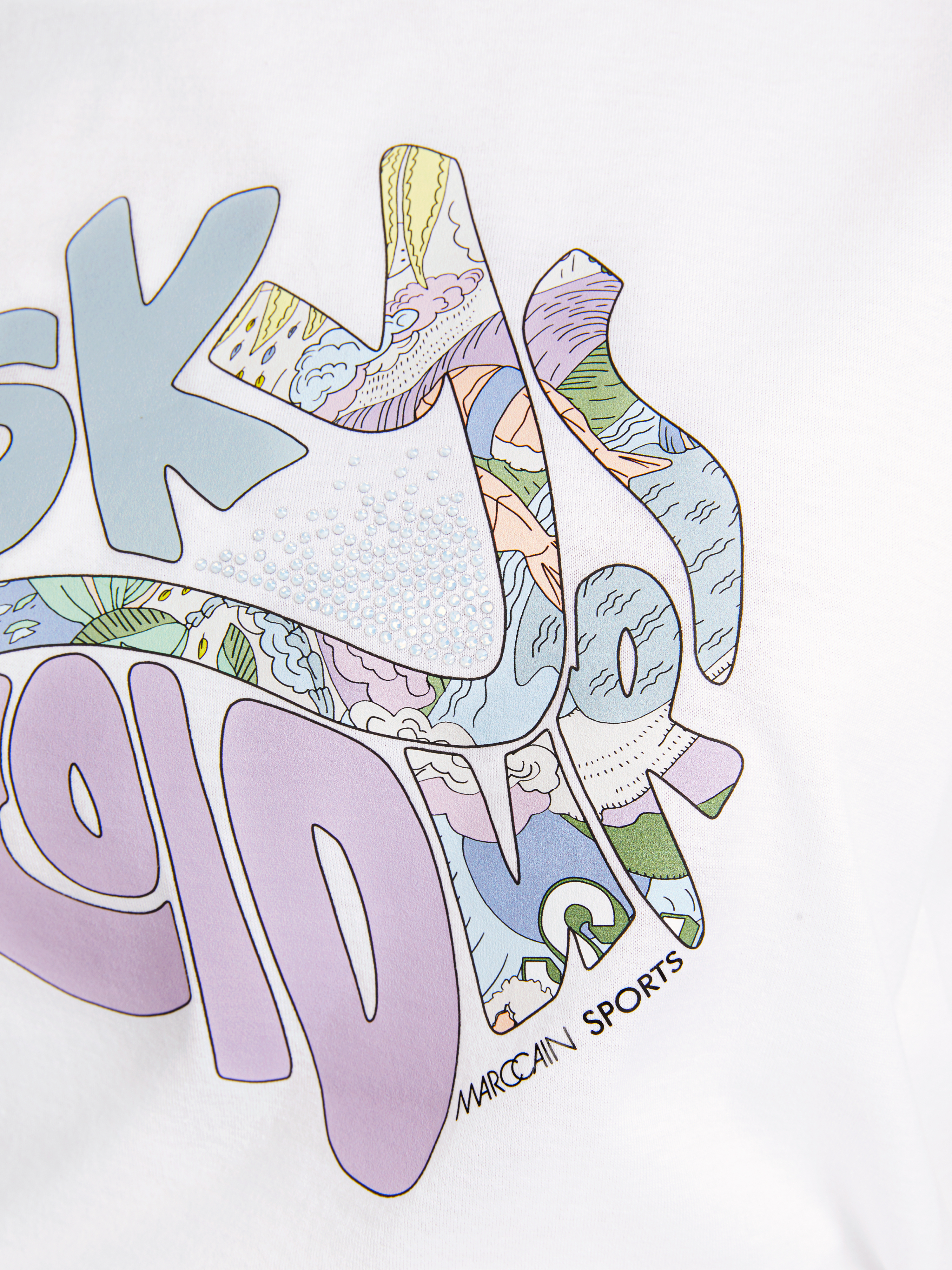 "Rethink Together" T-Shirt mit Strass