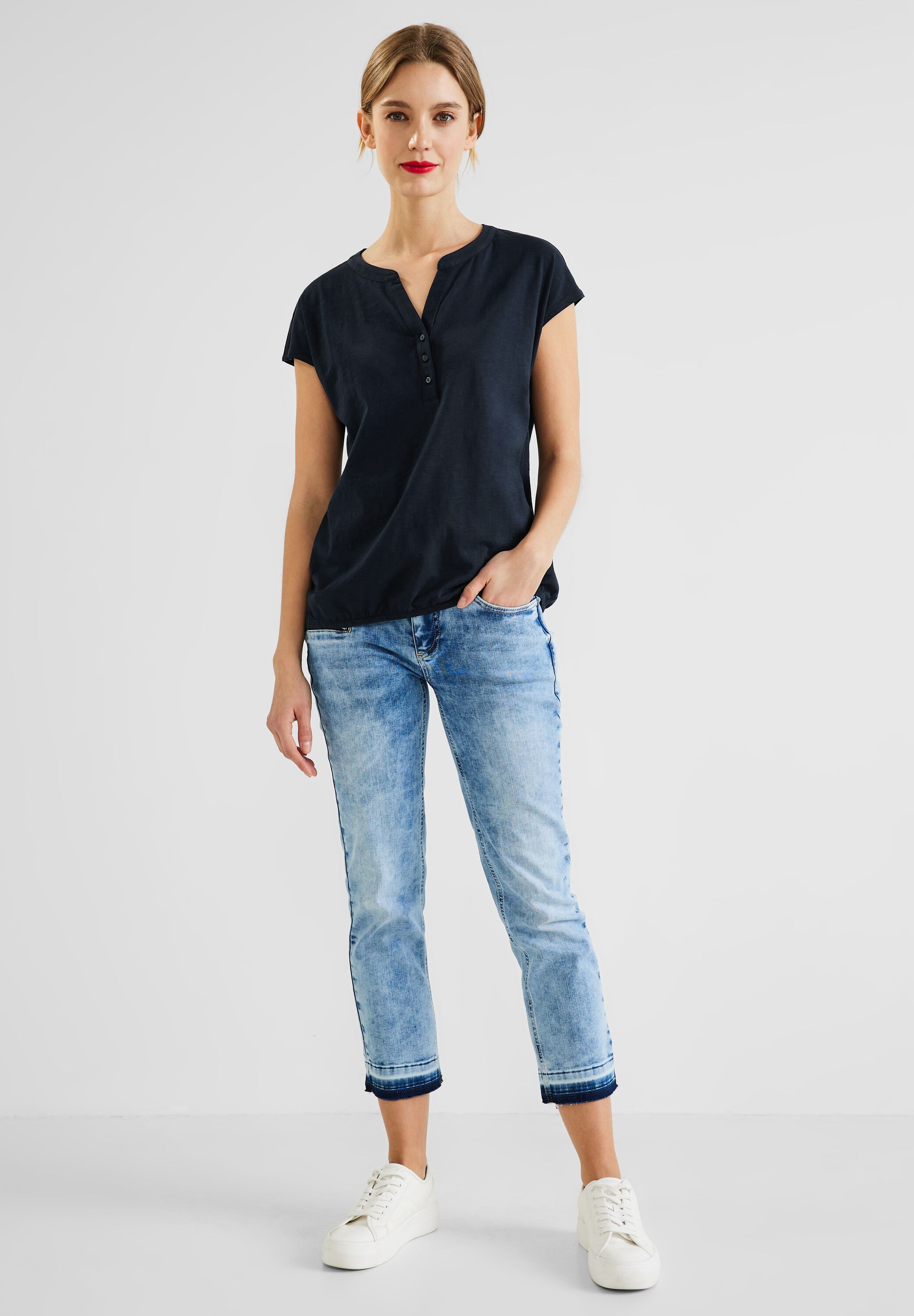 T-Shirt mit Elastiksaum