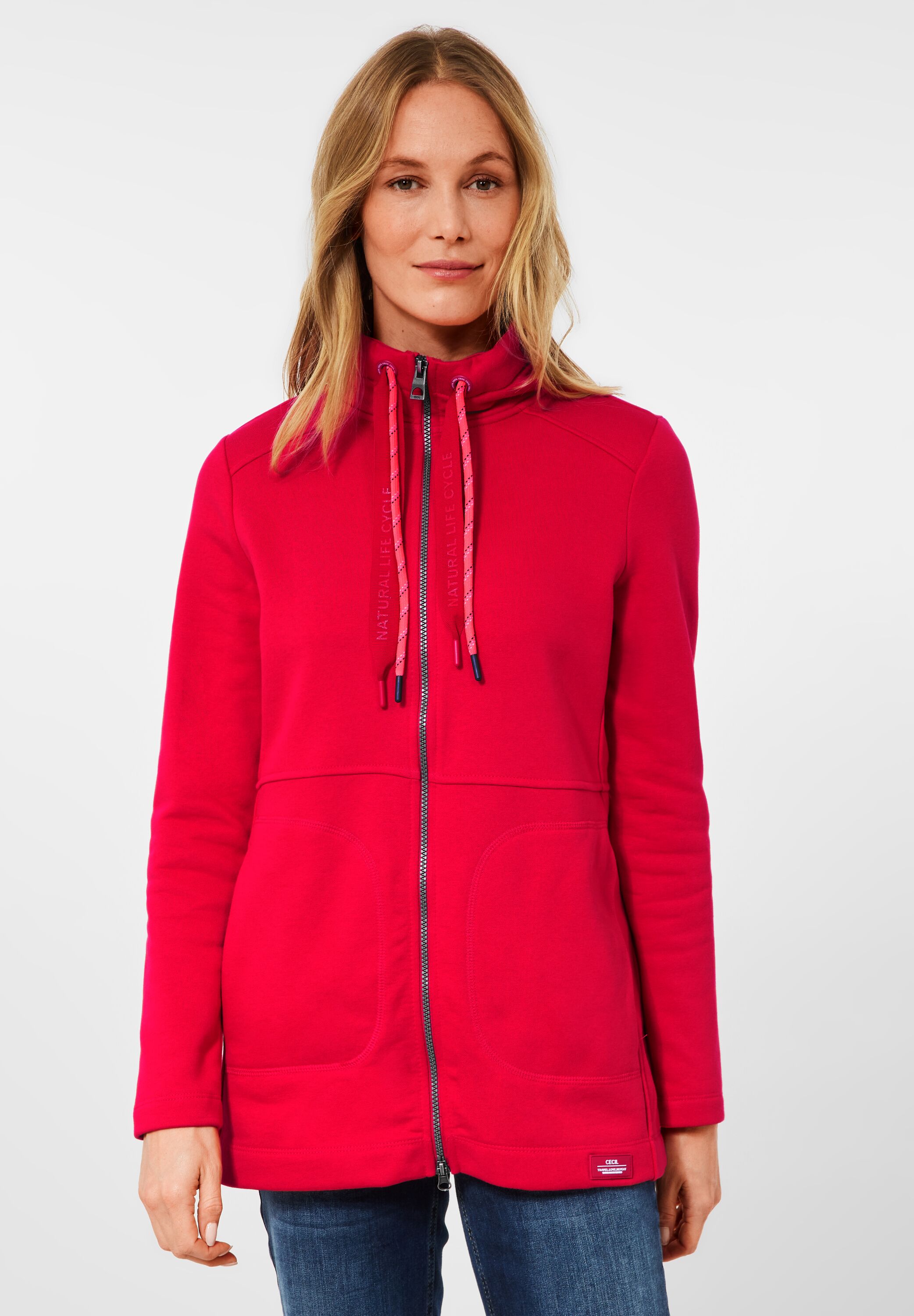 Lange Sweatjacke