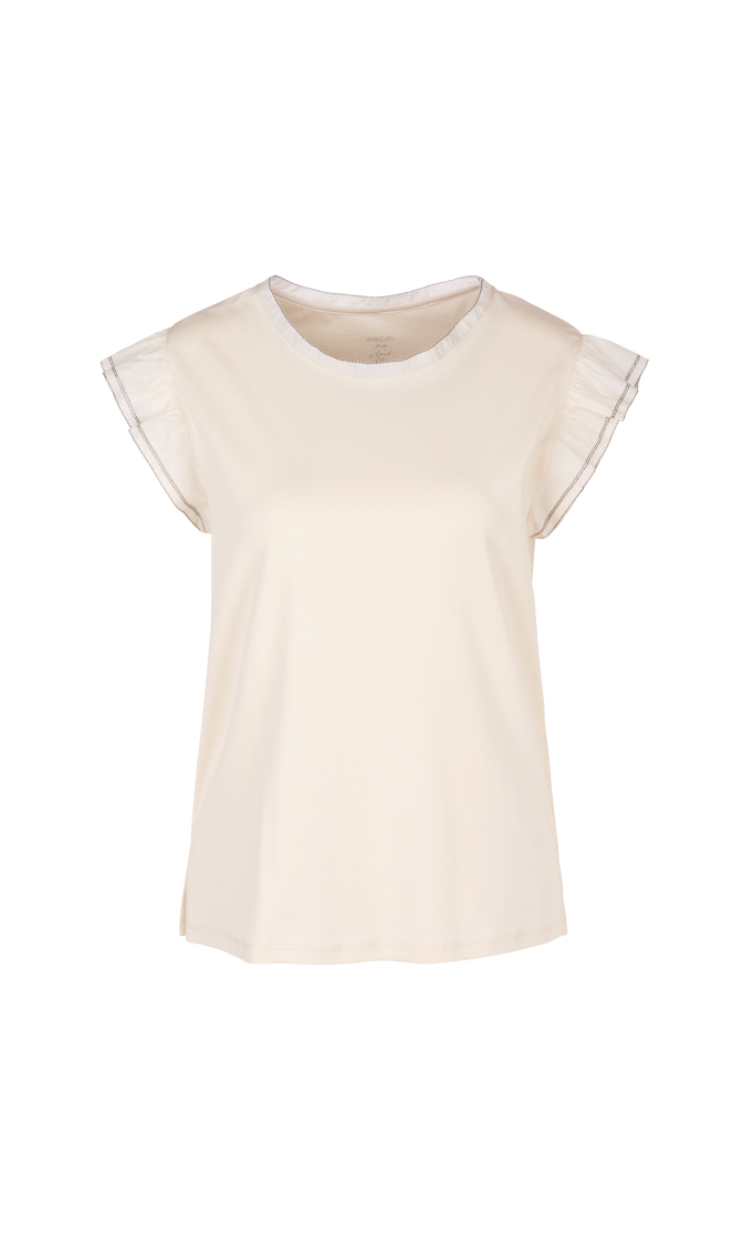 T-Shirt mit gerüschten Ärmeln