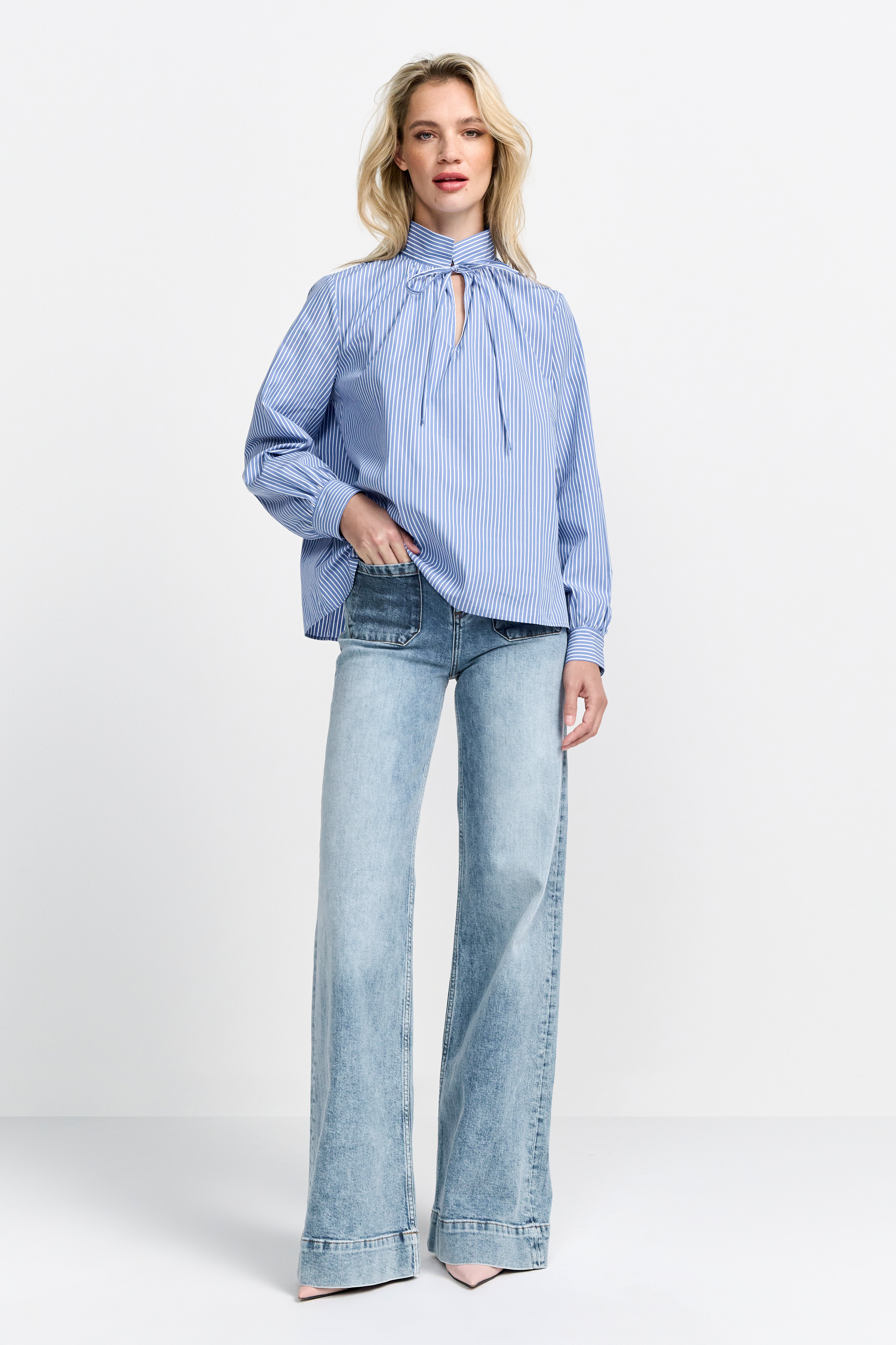 Cotton stripe blouse
