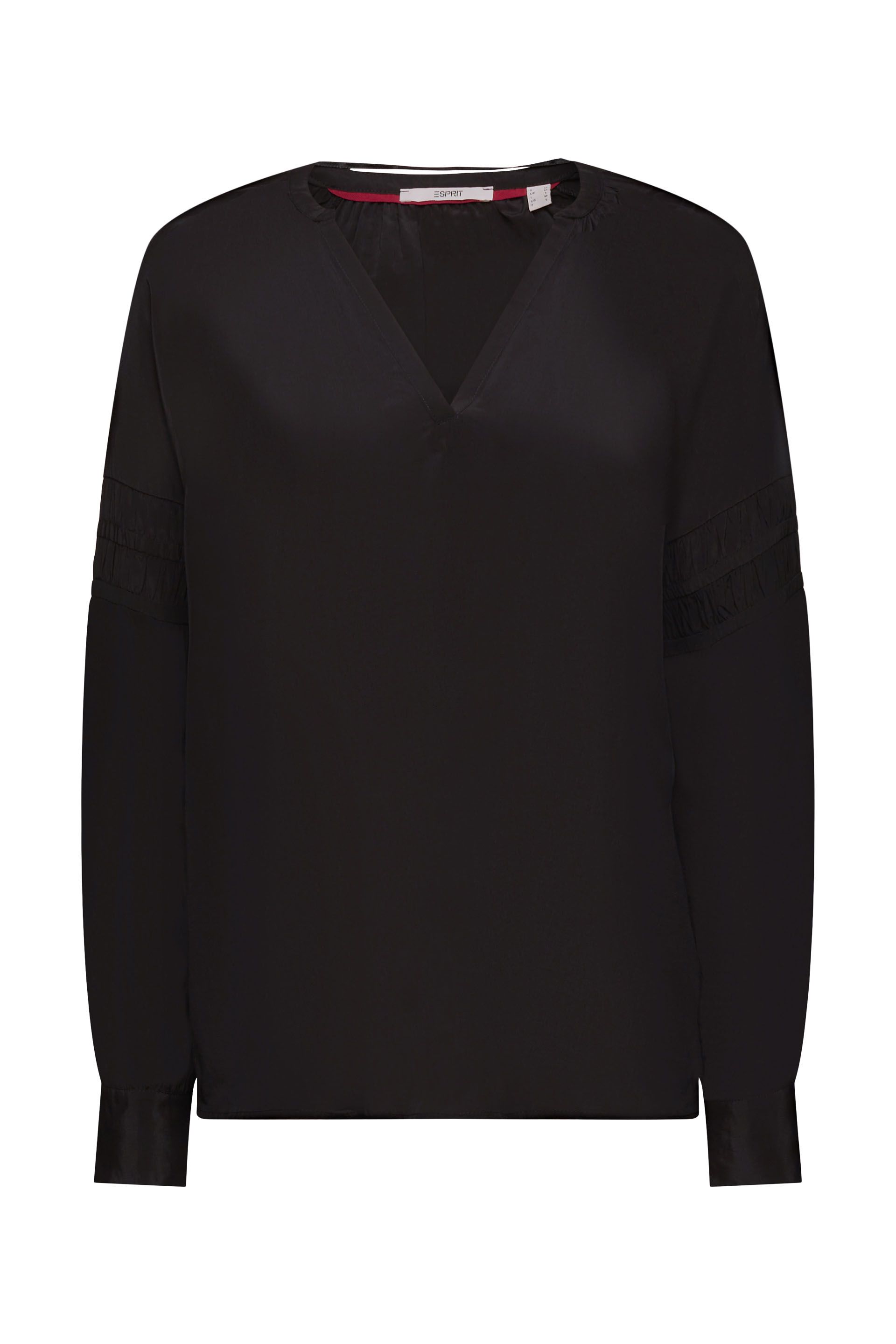 Bluse mit Smok-Details, LENZING™ ECOVERO™