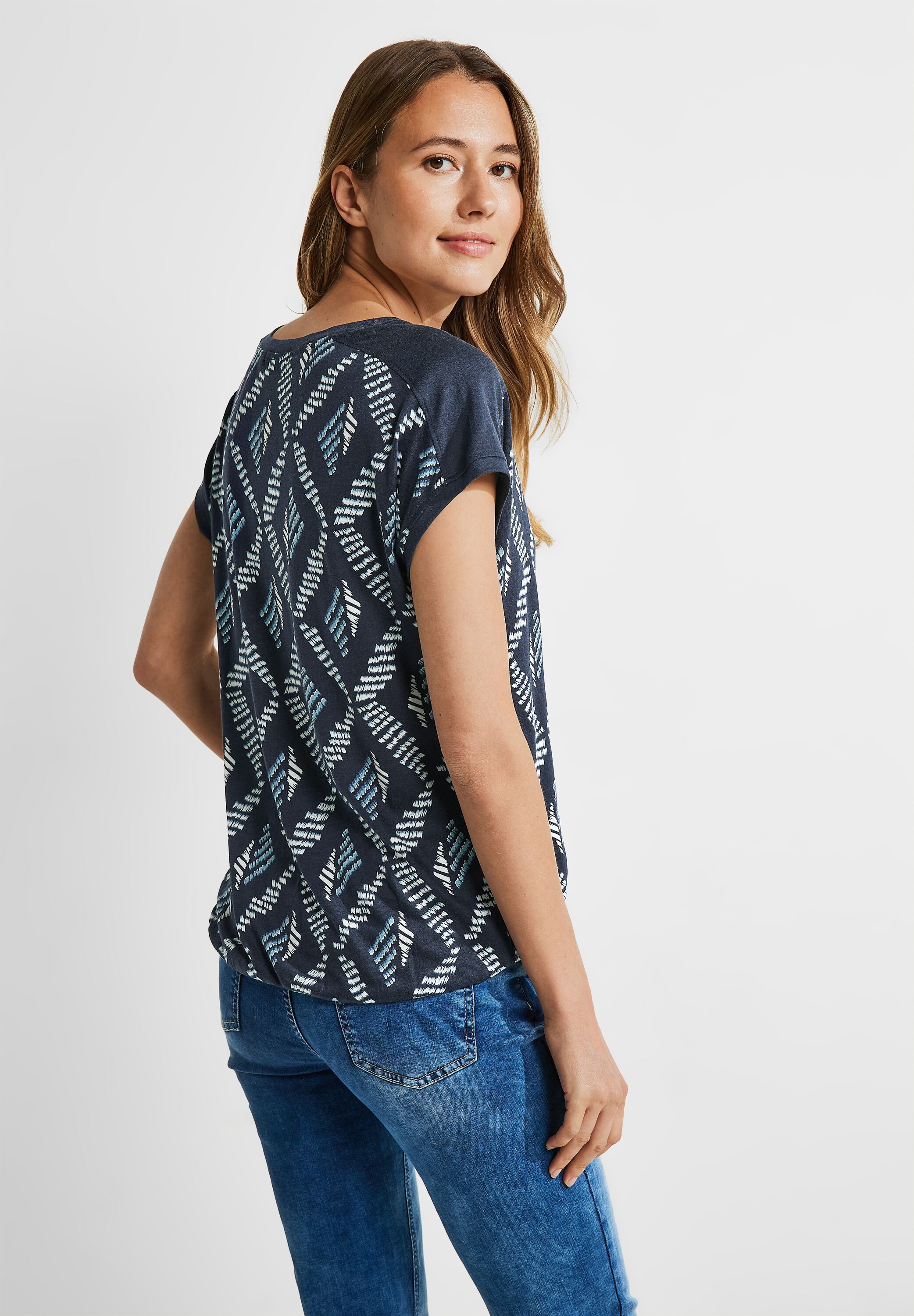 T-Shirt mit Rhombus Print