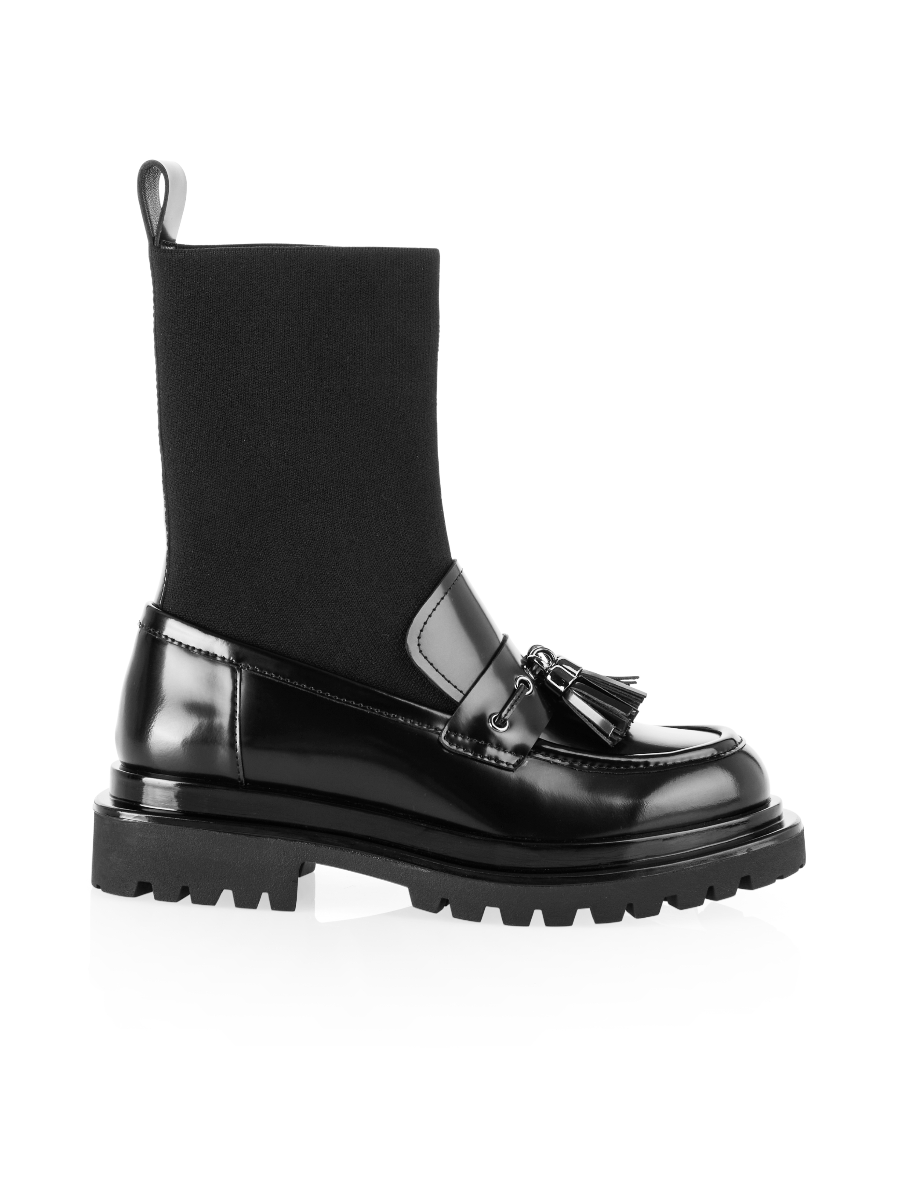 Mokassin-Halbschuh mit Strickschaft