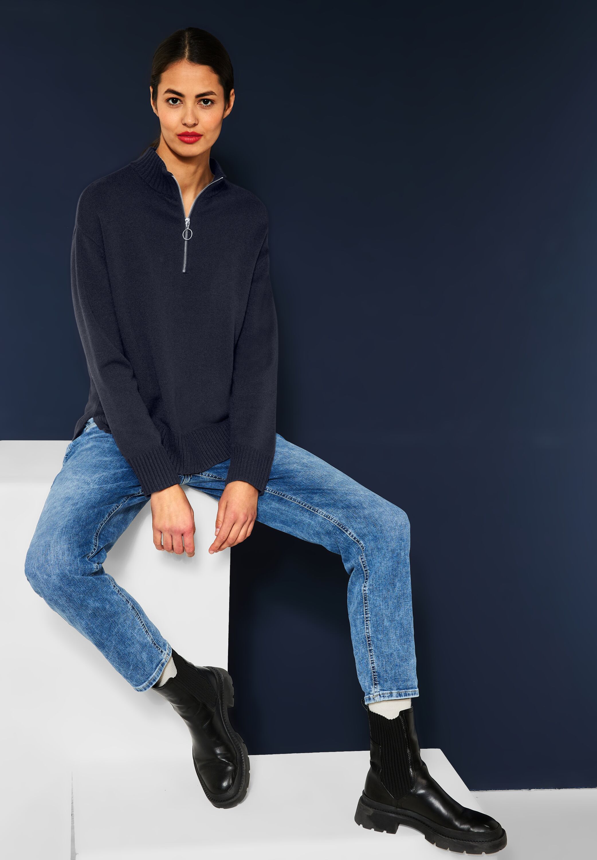 Pullover mit Troyerkragen