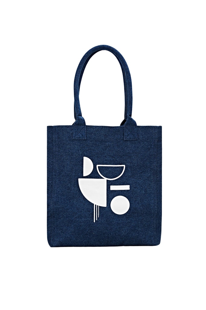 Shopper mit Print in Denim-Optik