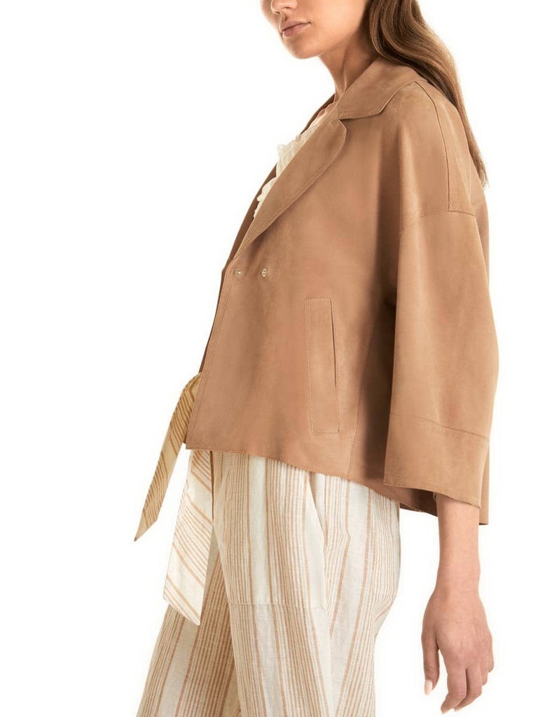 Kurze Velourslederjacke