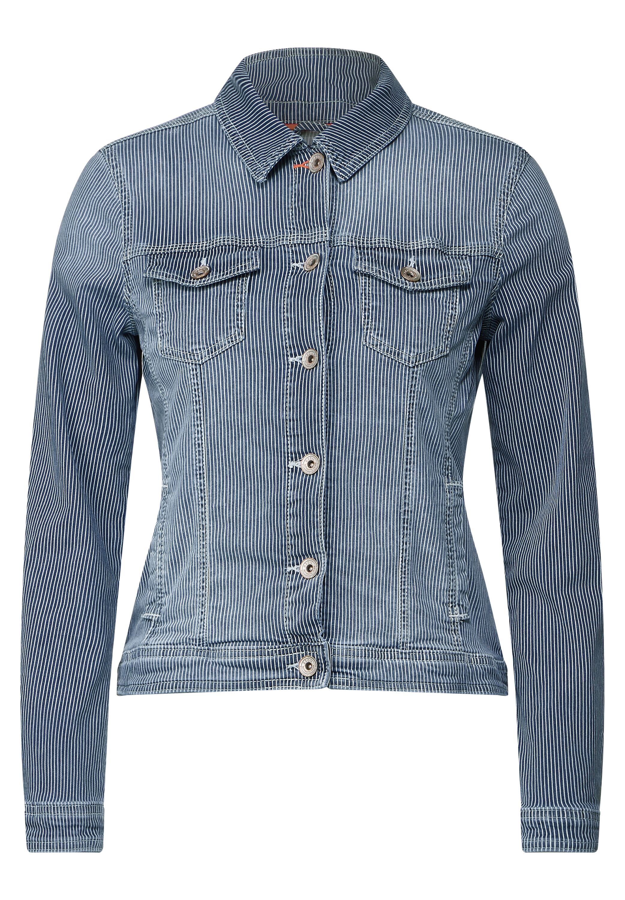 Gestreifte Jeansjacke