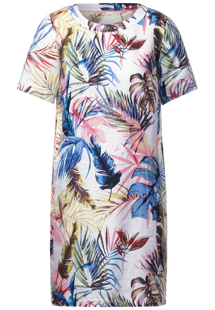 Leinen Kleid mit Print