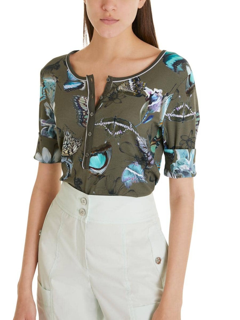 Baumwollshirt mit Butterfly-Print