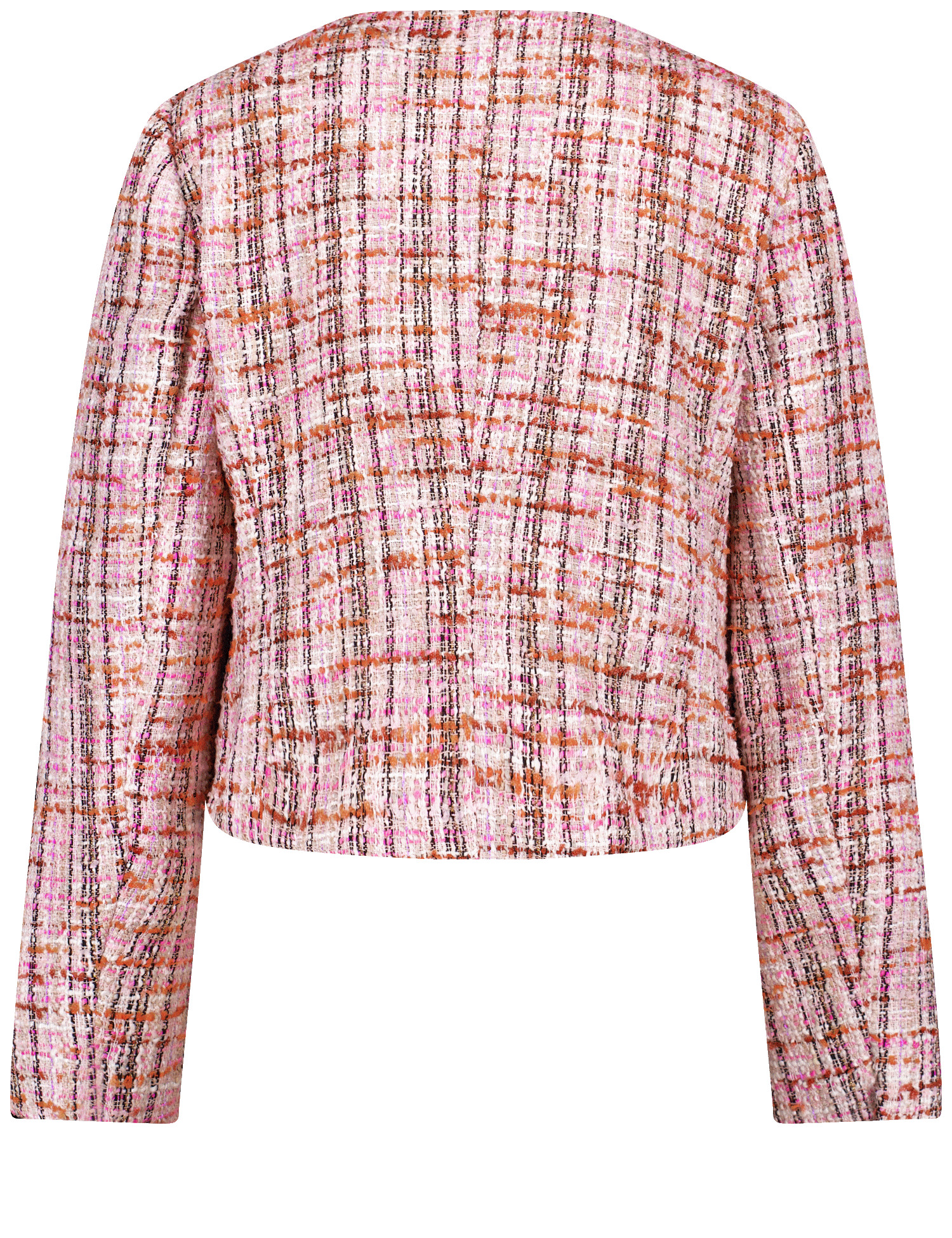 Blazerjacke in Bouclé-Optik mit Fransenkante