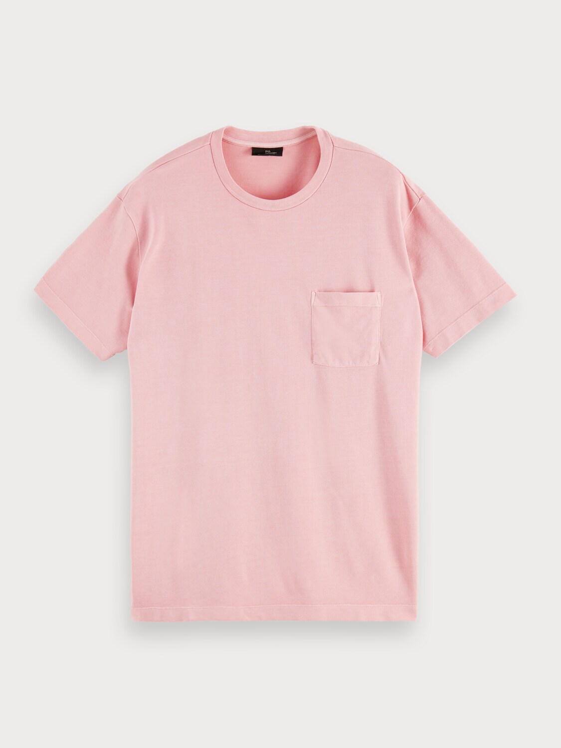 Organic cotton garment-dyed pique crewneck t-shirt