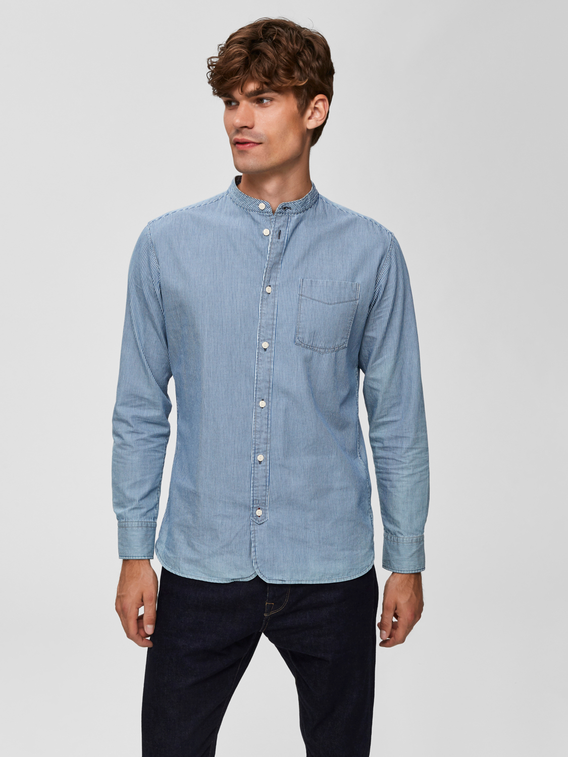 SLHSLIMGO SHIRT LS STRIPE W