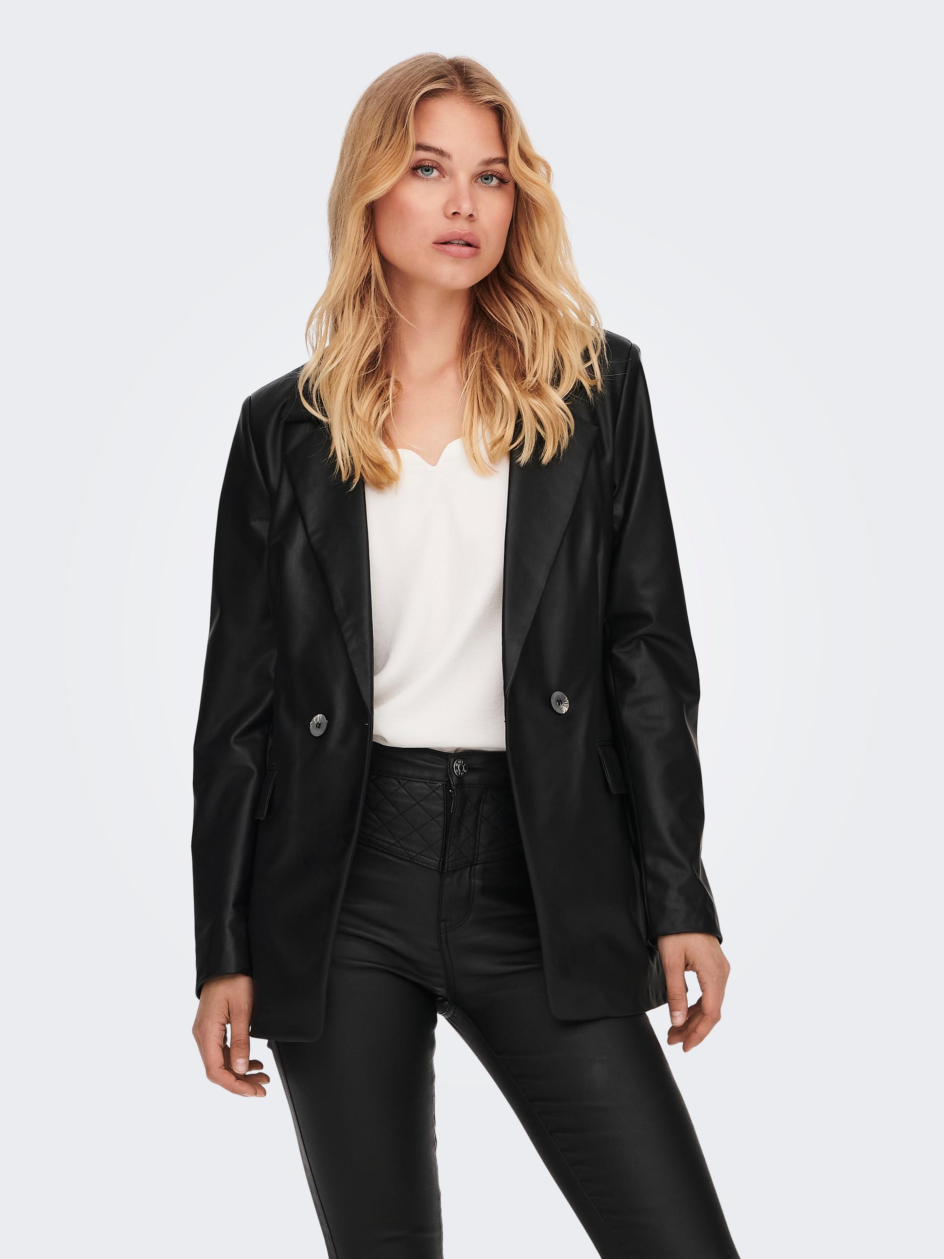 ONLPAPAYA FAUX LEATHER FIT BLAZER OTW