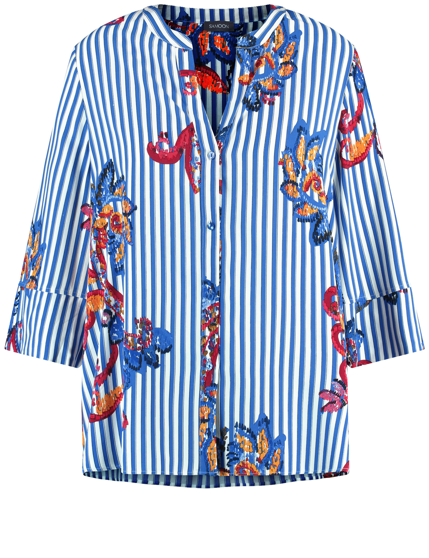 3/4 Arm Bluse mit mit Streifen-Paisley-Muster