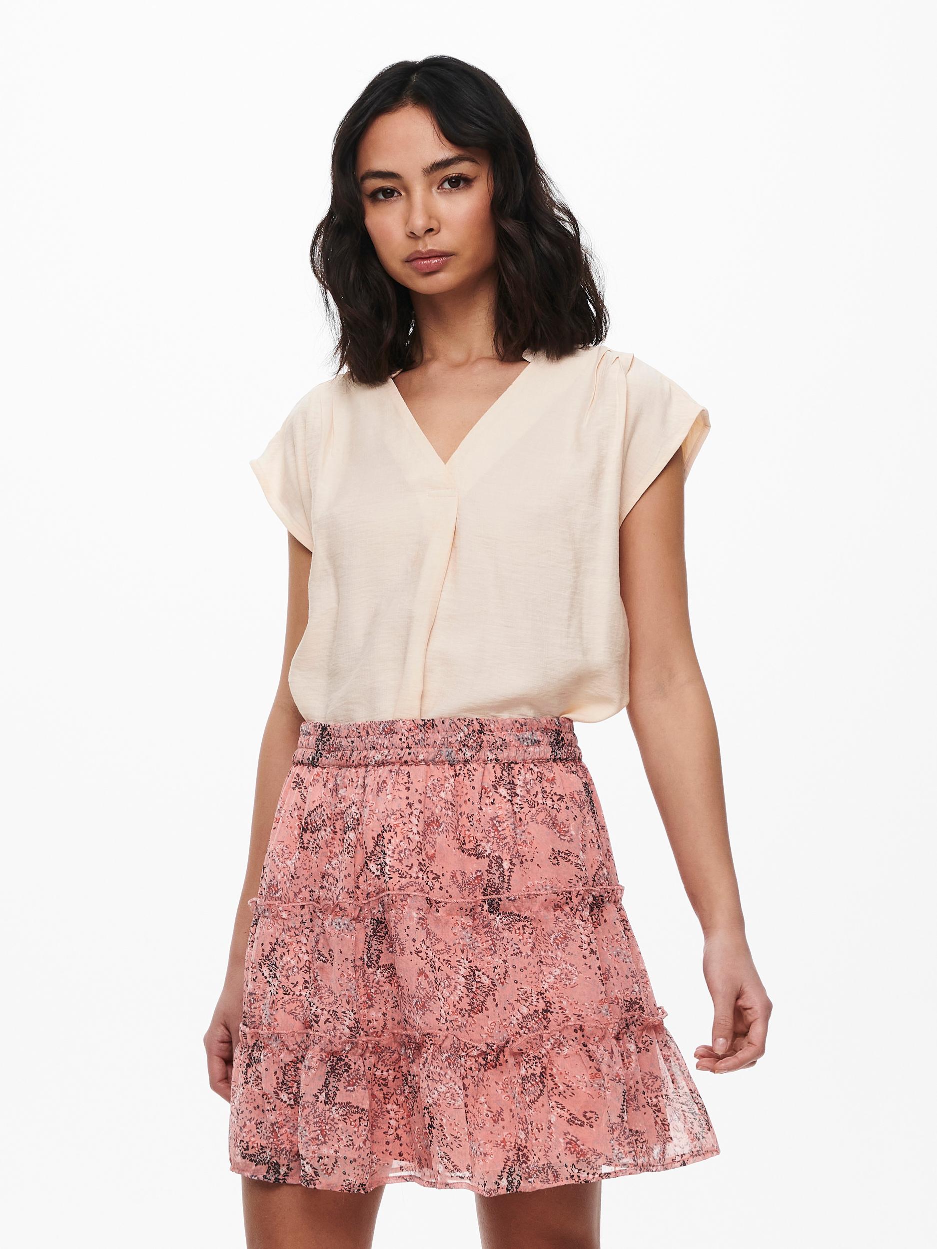 ONLJOSEY S/S V-NECK TOP WVN