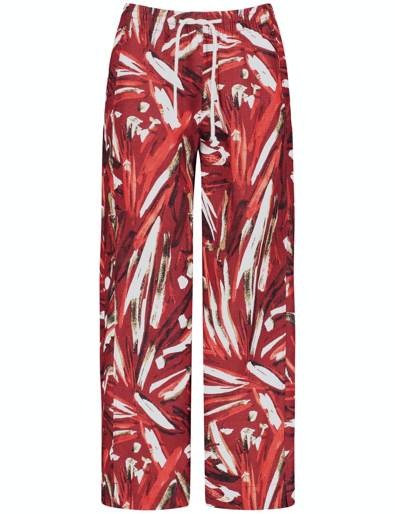 Gemusterte Hose aus Leinen