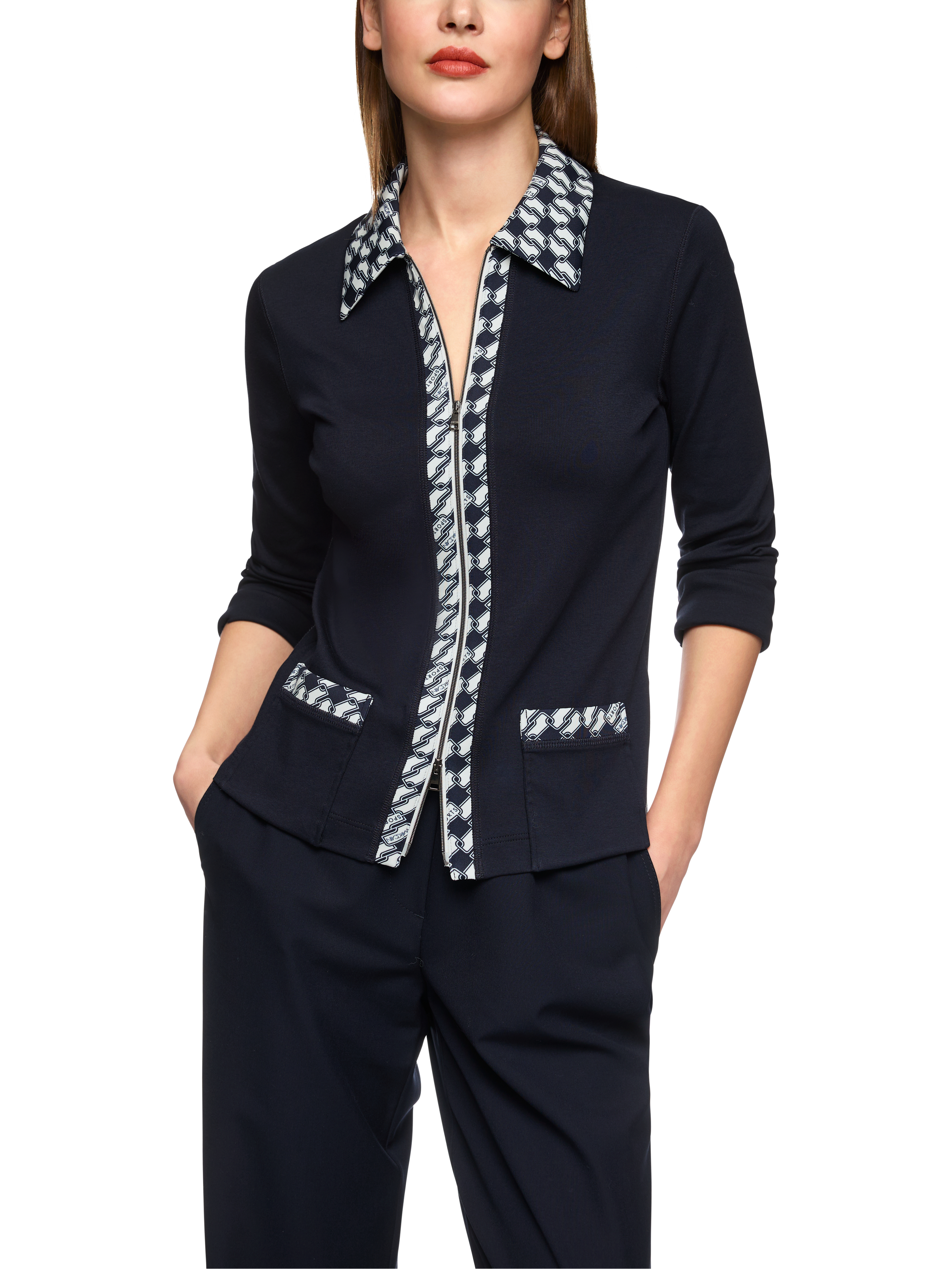 Jersey-Jacke mit Cube-Print-Details