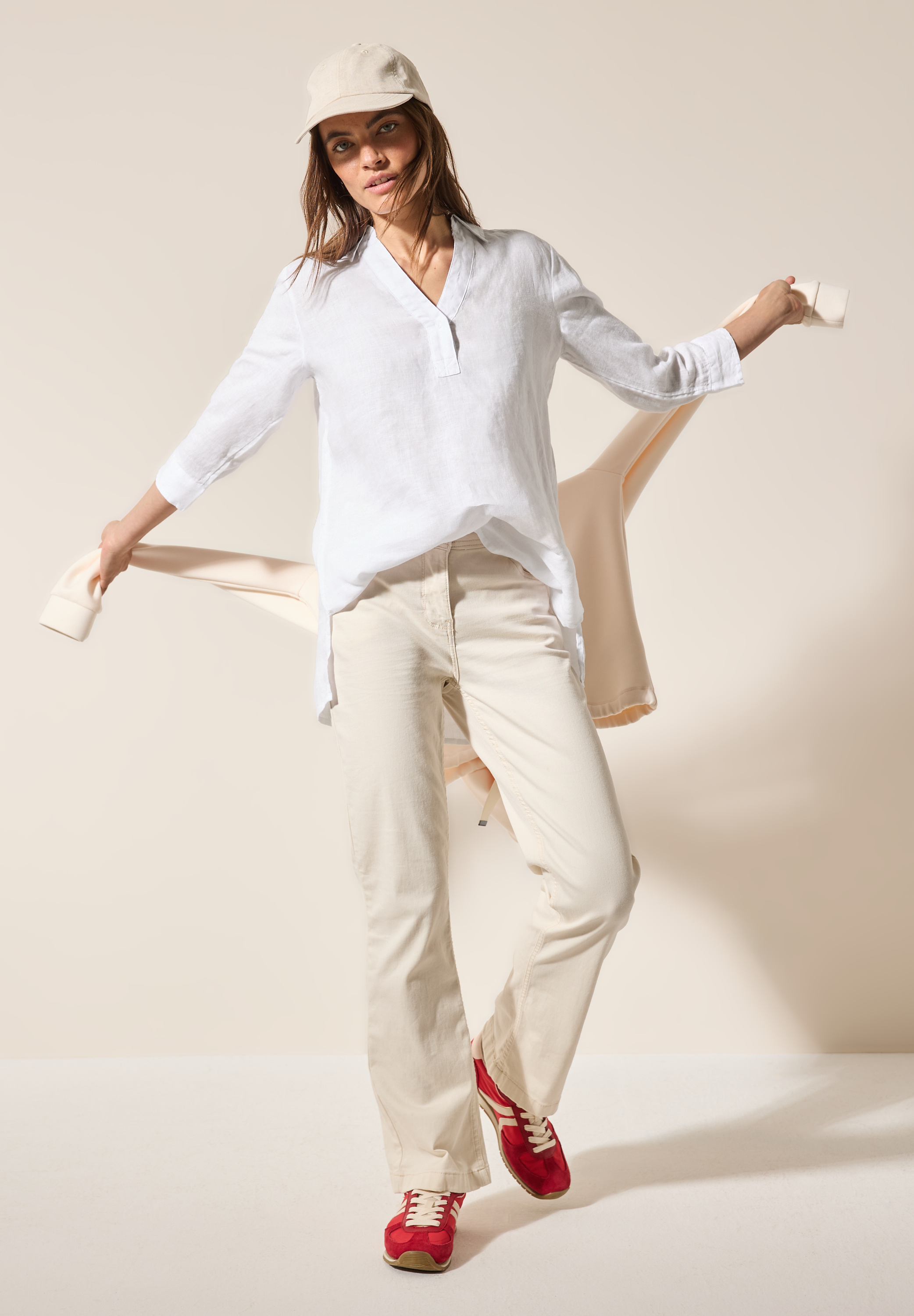 Leinen-Longbluse