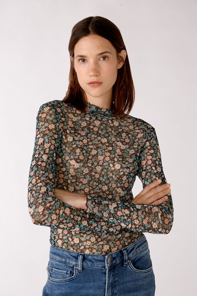 Langarmshirt mit floralem Print